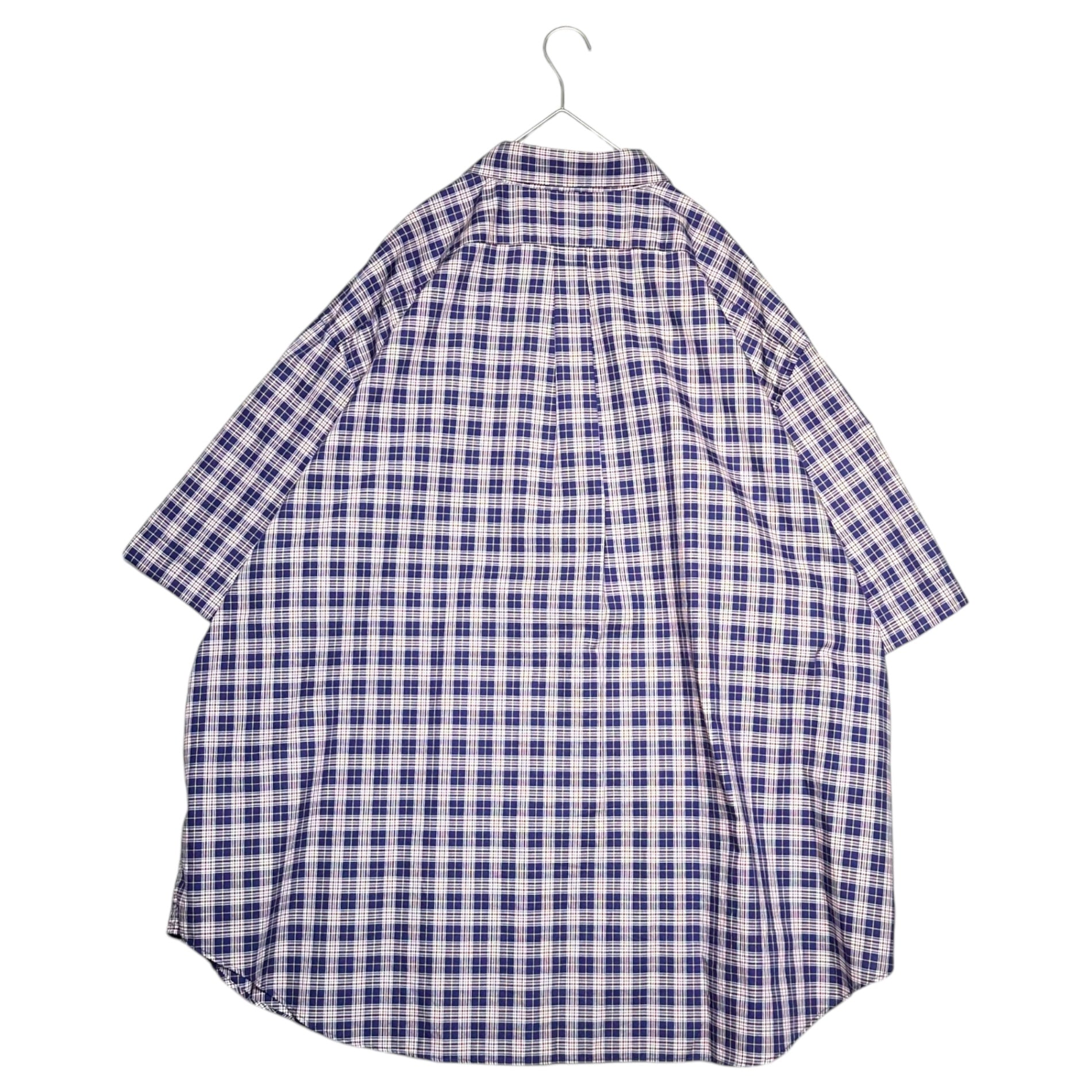 GUCCI(グッチ) 18SS ミケーレ期 ZAAZX Oversized Tartan Check S/S Shirt オーバーサイズ タータン チェック 半袖 シャツ 557391 48 パープル×レッド