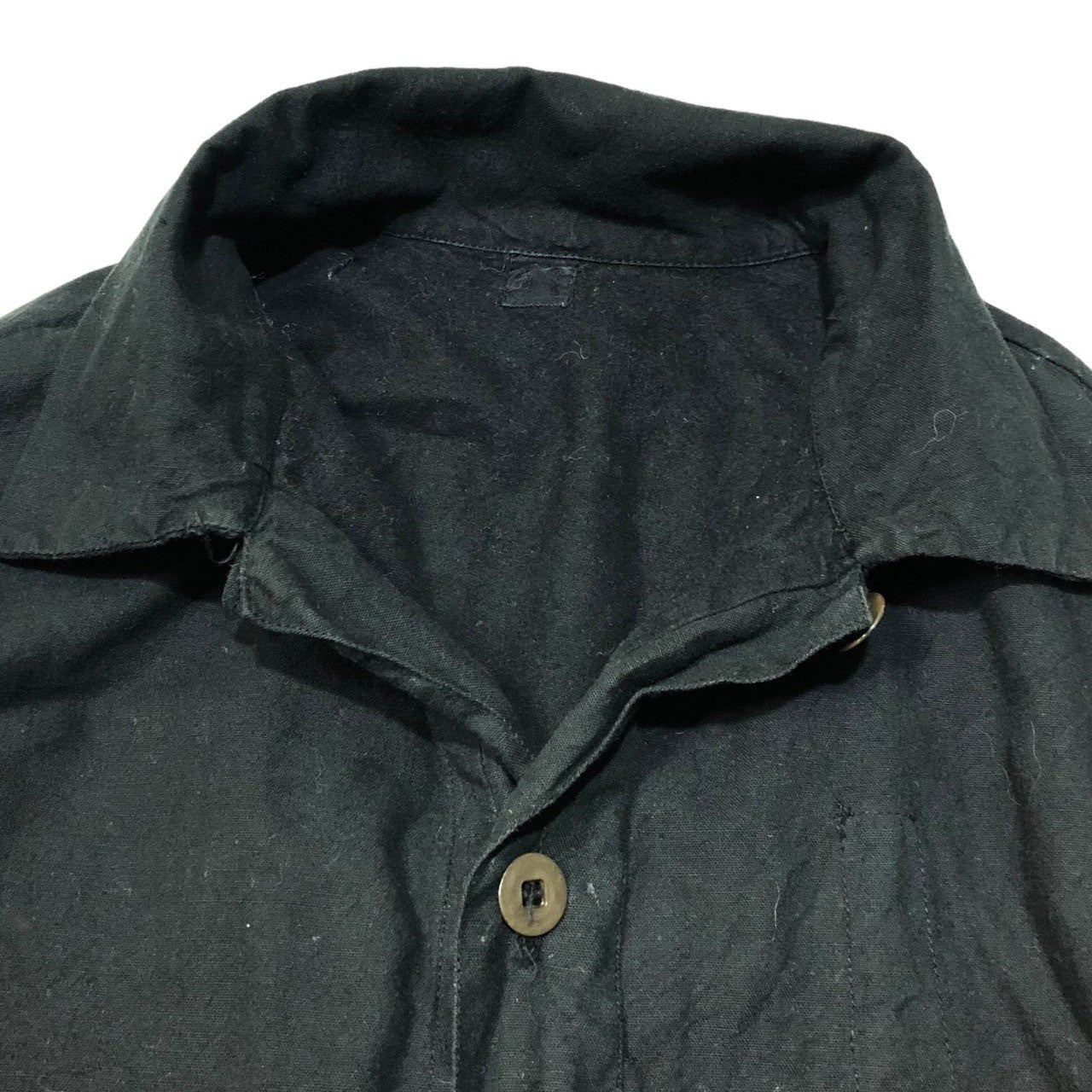 Euro vintage(ヨーロッパヴィンテージ) 80~90's VINTAGE pullover shirts ヴィンテージ プルオーバー シャツ グランパシャツ SIZE 41 ブラック