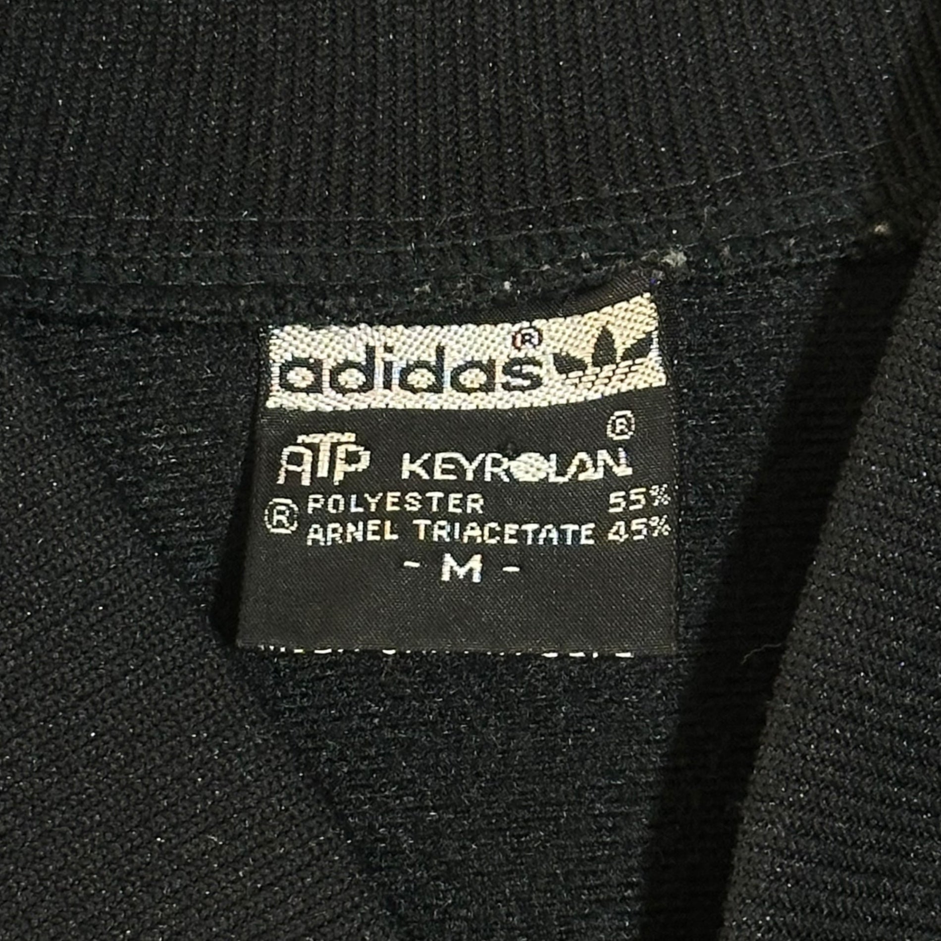 adidas(アディダス) 80~90's ATP 3 Line Jersey Track Jacket 3本ライン ジャージ トラック ジャケット M ブラック×レッド 生産国表記無し(フランス、USA以外の製造)