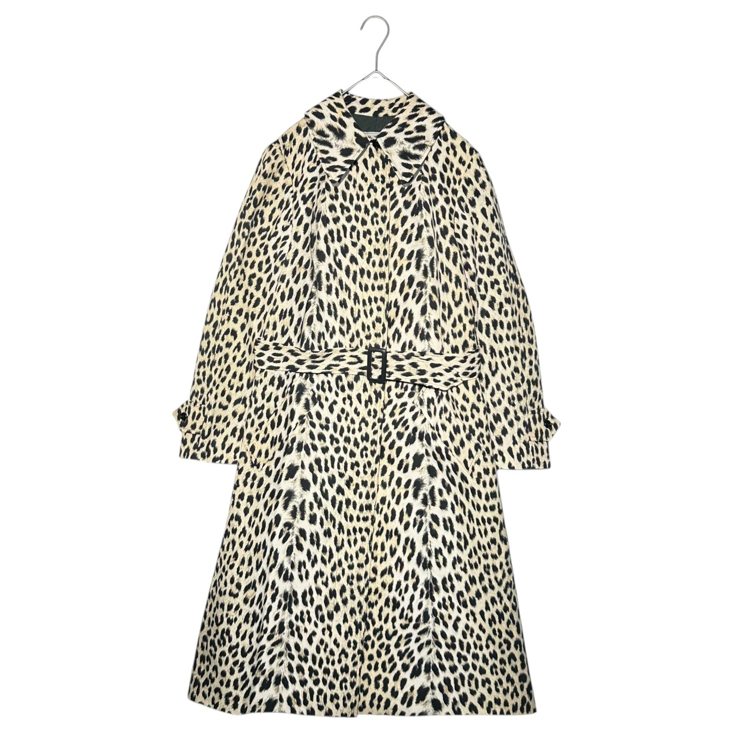 ROYAL Blizzand(ロイヤルブリザンド) 60's~70's France made Leopard Belted Stand Collar Coat レオパード ベルテッド ステンカラー コート 表記無(L程度) ベージュ×ブラック 60年代~70年代 ヴィンテージ フランス軍支給ブランド ユーロ