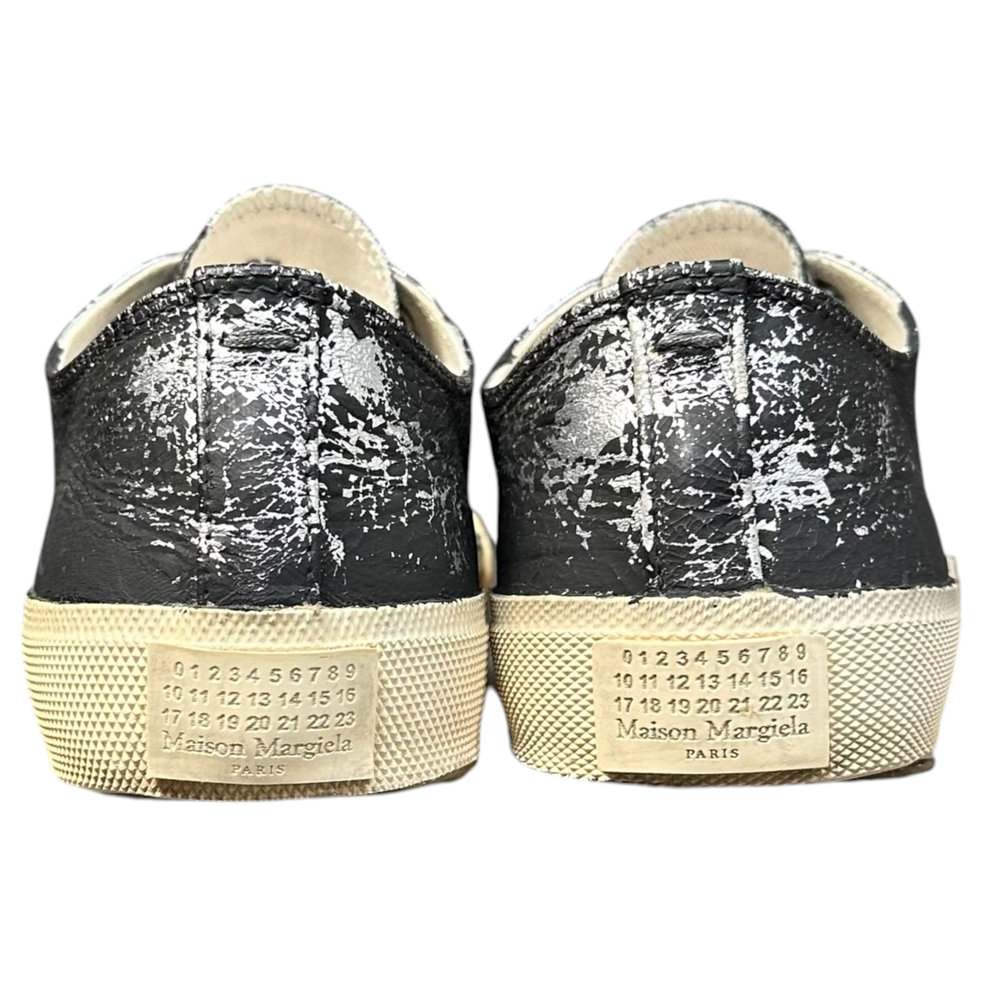 MAISON MARGIELA(メゾンマルジェラ) 2019AW TABI Canvas Sneakers 足袋 キャンバス スニーカー ペンキ S58WS0110 37(23.5~24.cm程度) ブラック×シルバー ローカット タビ