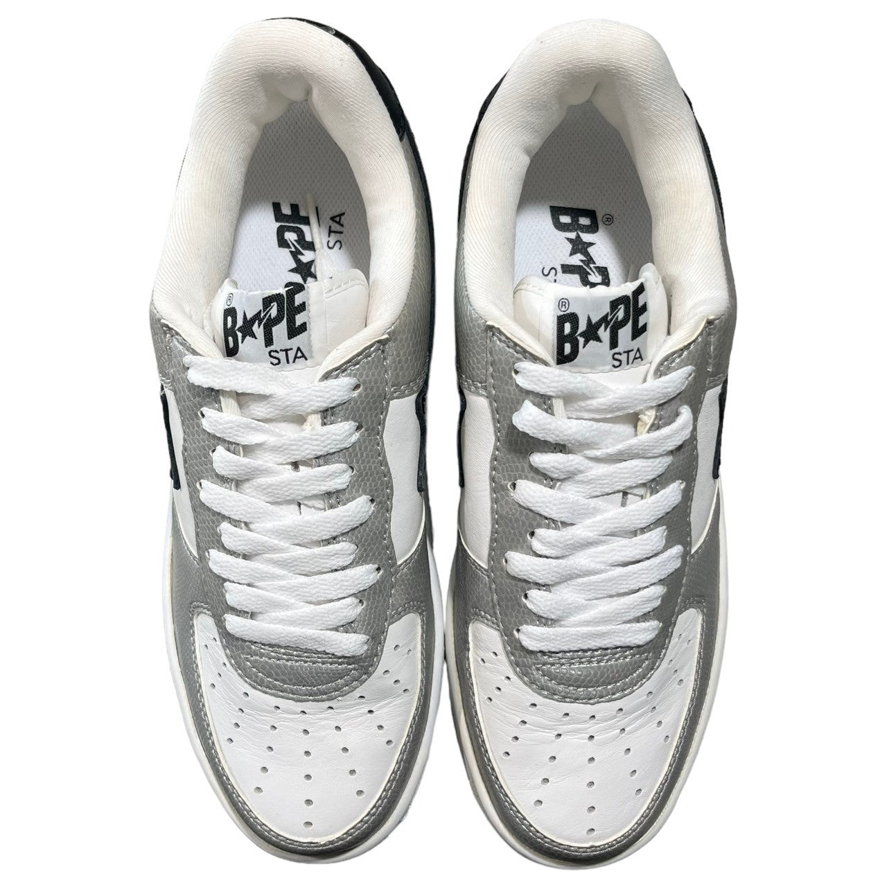 A BATHING APE(アベイシングエイプ) 00's BAPE STA!! ベイプ スタ 0607FS-001 24cm シルバー×ホワイト ローカット スニーカー Y2K