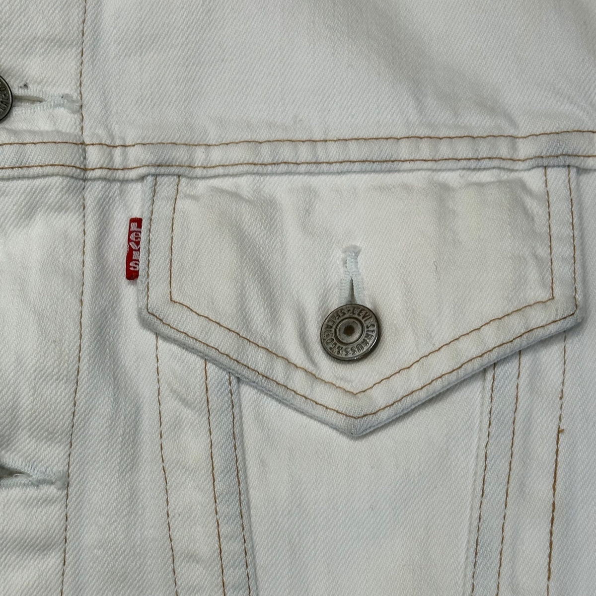 COMME des GARCONS JUNYA WATANABE MAN × Levi's × 10・corso・como COMME des GARCONS(コムデギャルソンジュンヤワタナベマン × リーバイス × ドゥエチ コルソコモ コムデギャルソン) 2002AW White Denim Jacket with Back Print バック プリント ホワイト デニム ジャケット GG-J201 M ホワイト AD2002 00s アーカイブ