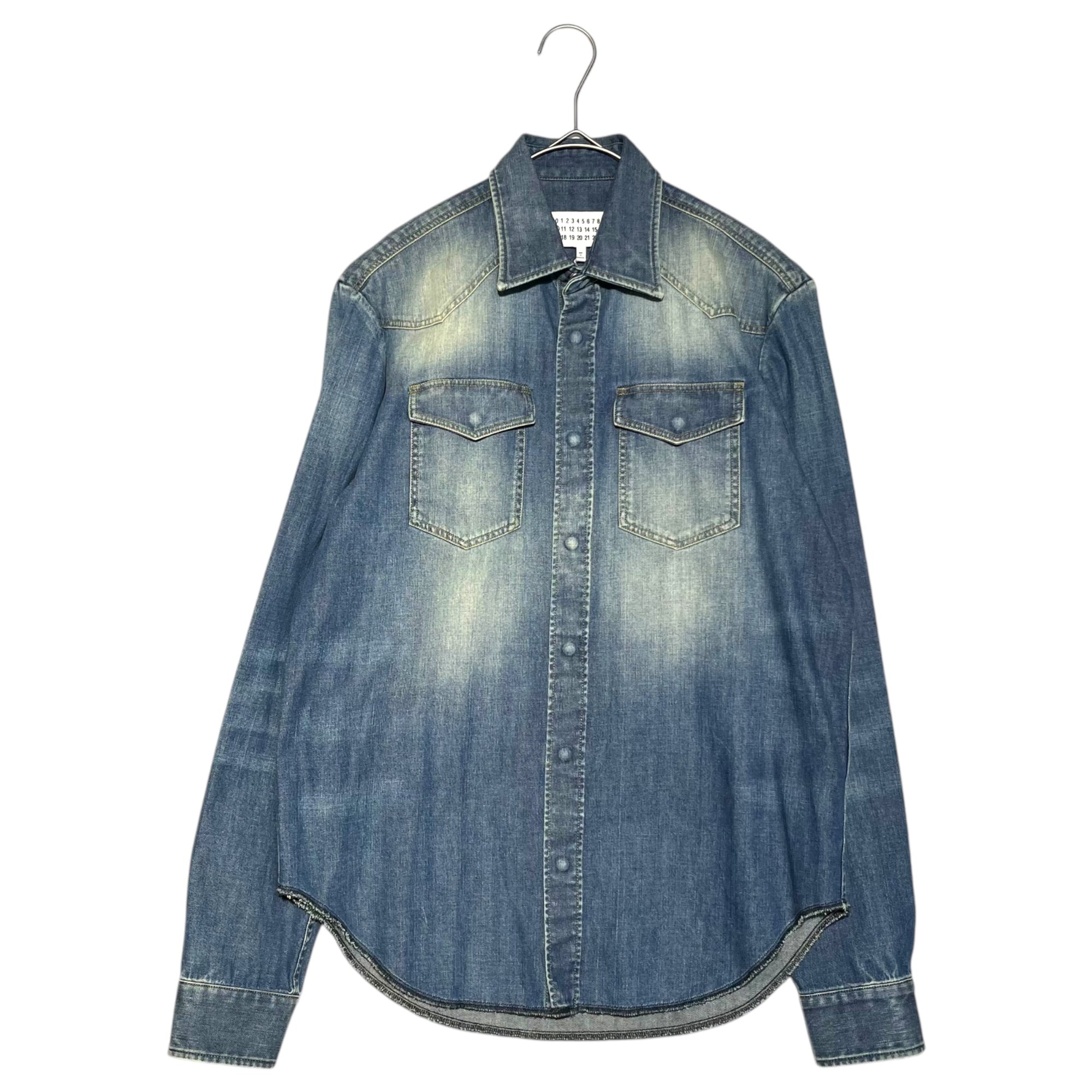 MAISON MARGIELA(メゾンマルジェラ) 17SS Distressed Denim Western Shirt ユーズド加工 デニム ウエスタン シャツ S50DL0307 38(M程度) インディゴ