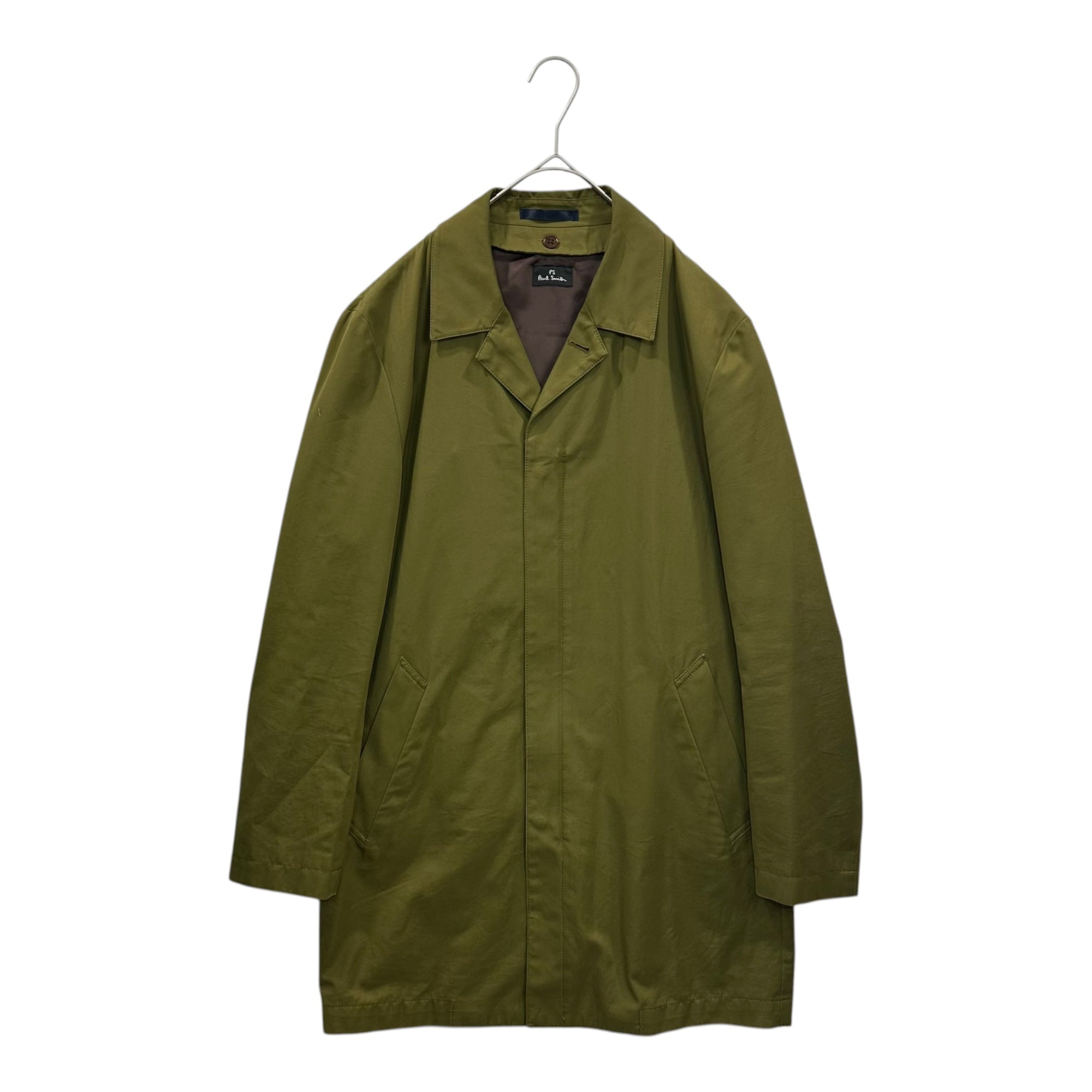 PS PAUL SMITH(ピーエスポールスミス) Lined Stand-Up Collar Zip-Up Coat ライナー付 ステンカラー ジップ コート M カーキ