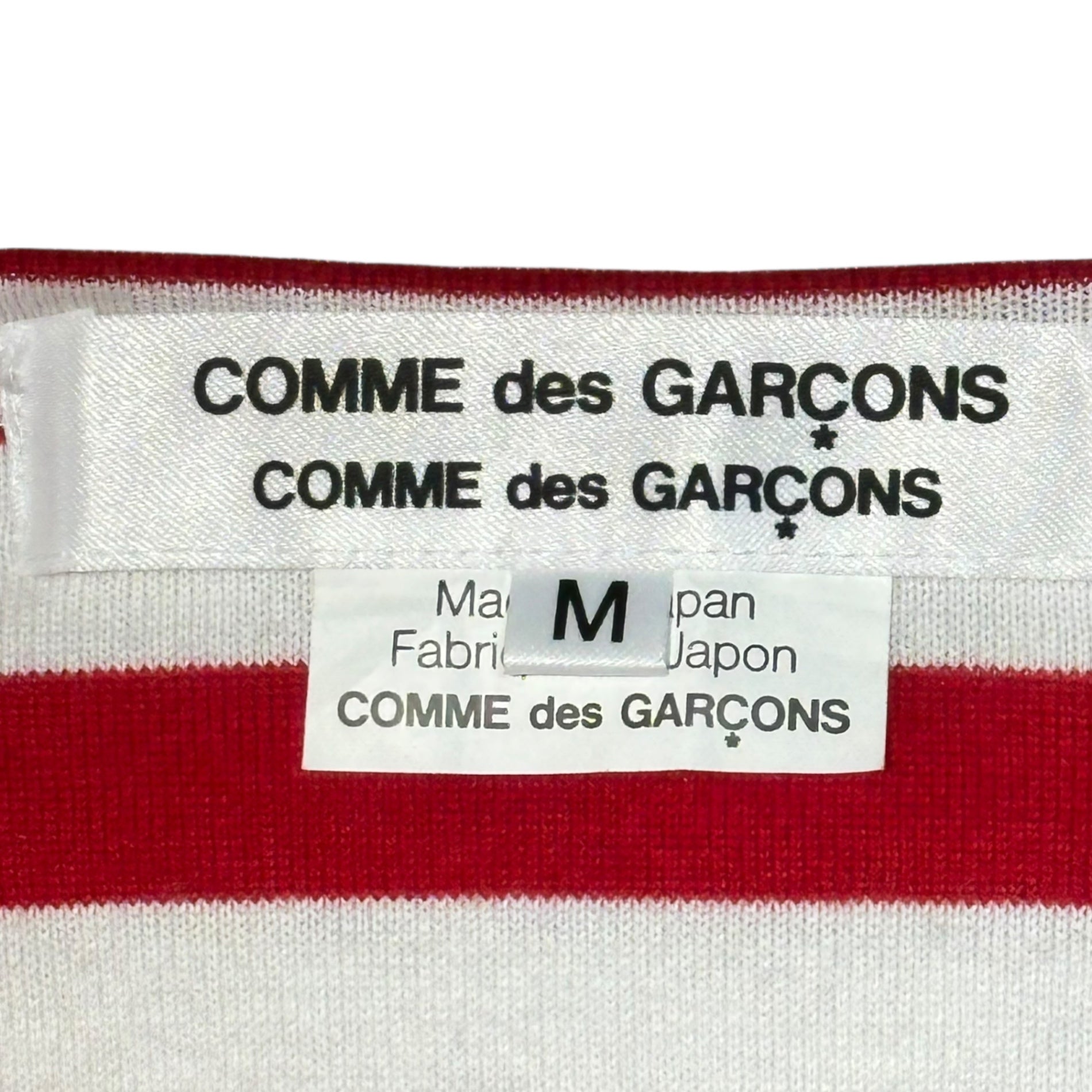 COMME des GARCONS COMME des GARCONS(コムデギャルソンコムデギャルソン) 10AW Front Design L/S Border Cut-and-Sewn Shirt フロントデザイン 長袖 ボーダー カットソー RF-T002 M ホワイト×レッド AD2010