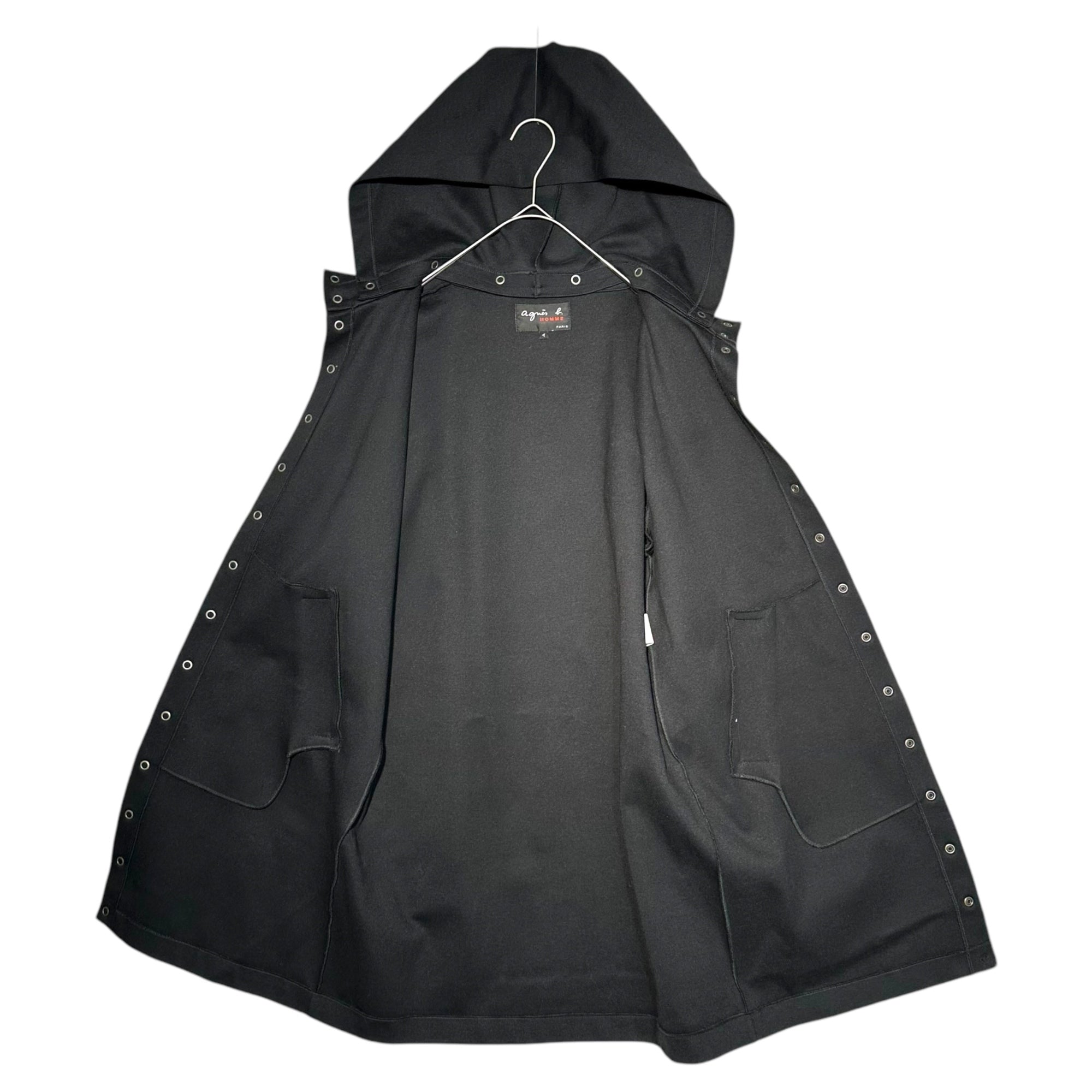 Agnes b. homme(アニエスベーオム) Snap Button Hooded Coat スナップ ボタン フーデッド コート H193JDX6 S ブラック