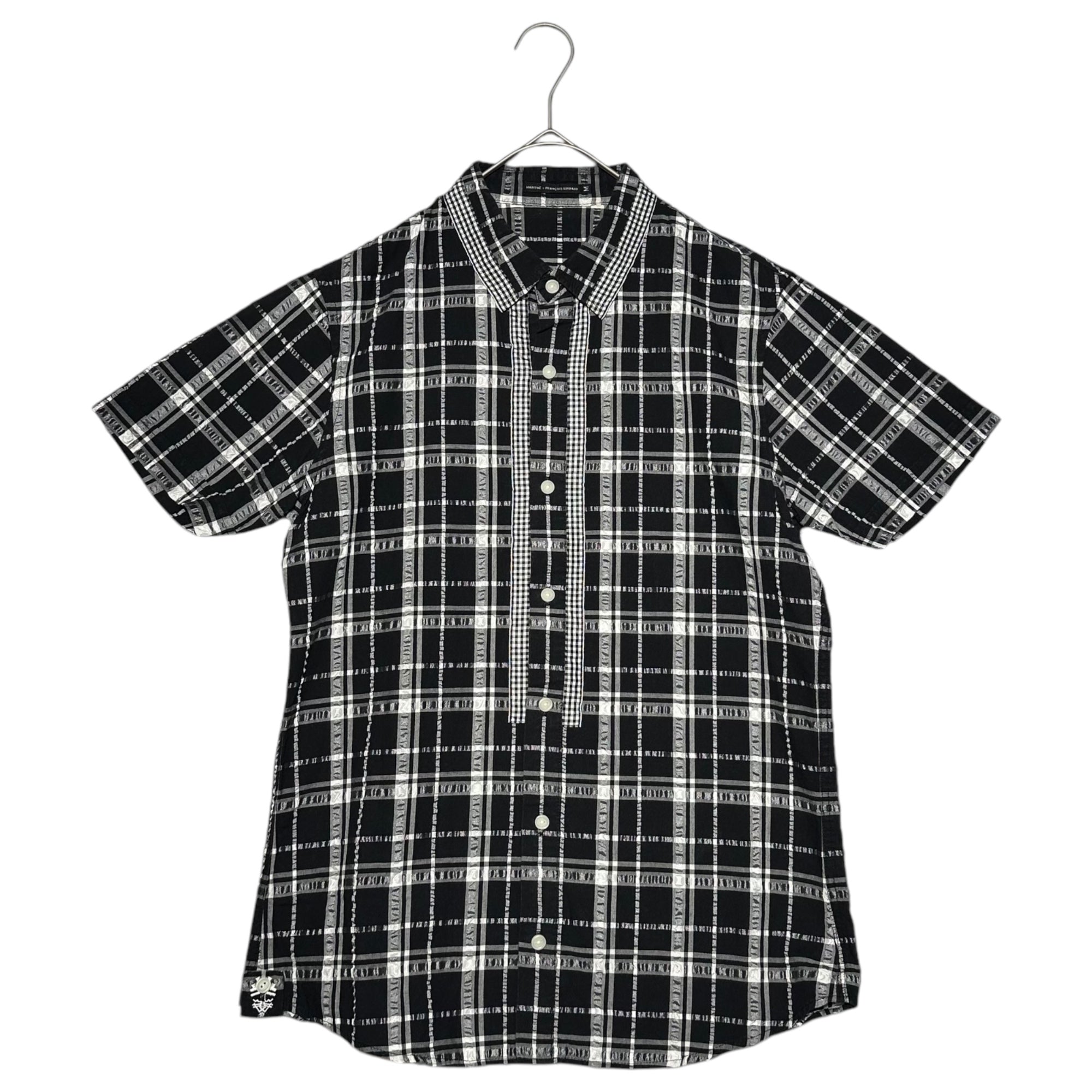 MARITHE FRANCOIS GIRBAUD(マリテフランソワジルボー) 00's Press Check Short Sleeve Shirt 00年代 プレス チェック 半袖 シャツ M6-5351 M ブラック×ホワイト