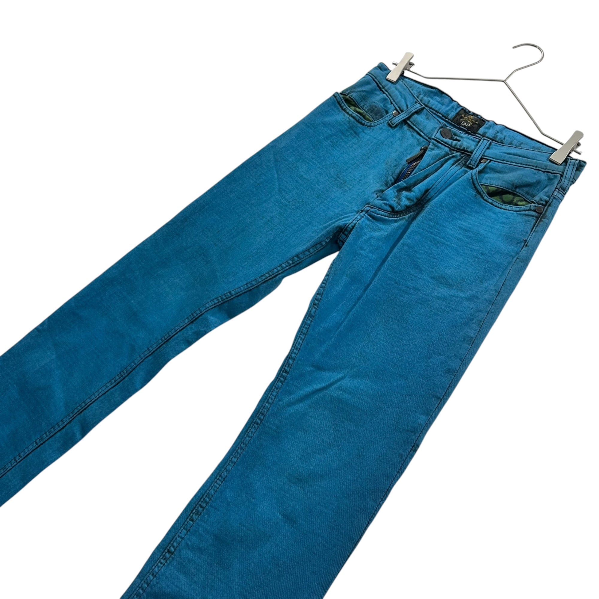 Vivienne Westwood ANGLOMANIA×Lee(ヴィヴィアンウエストウッドアングロマニア×リー) Washed Skinny Stretch Denim Pants ROCK’N 4947-1456 W28 L32 ブルー