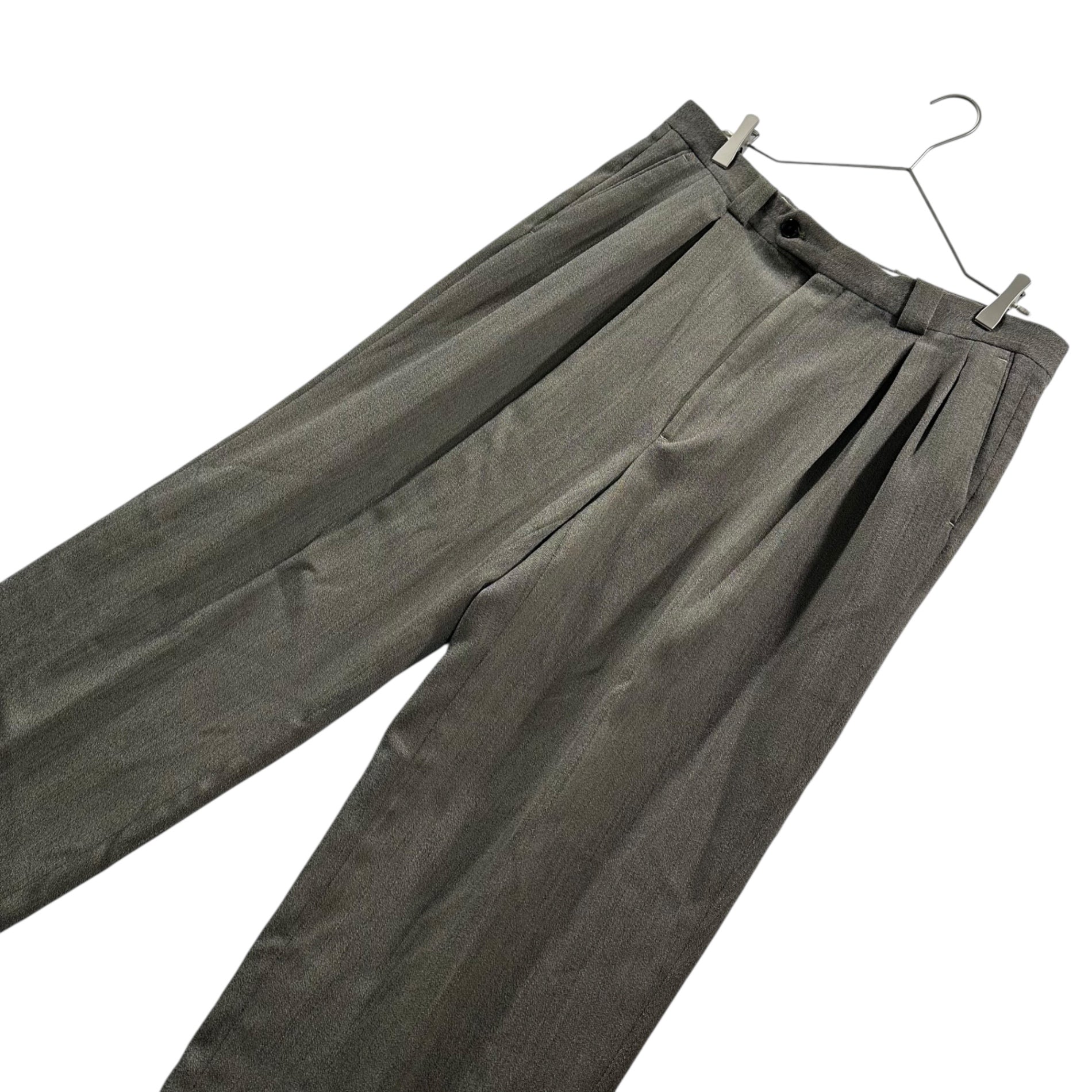 GIVENCHY(ジバンシィ) Made In USA 1-tuck wide slacks pants MONSIER 90's USA製 1タック ワイド スラックス パンツ 36R カーキ