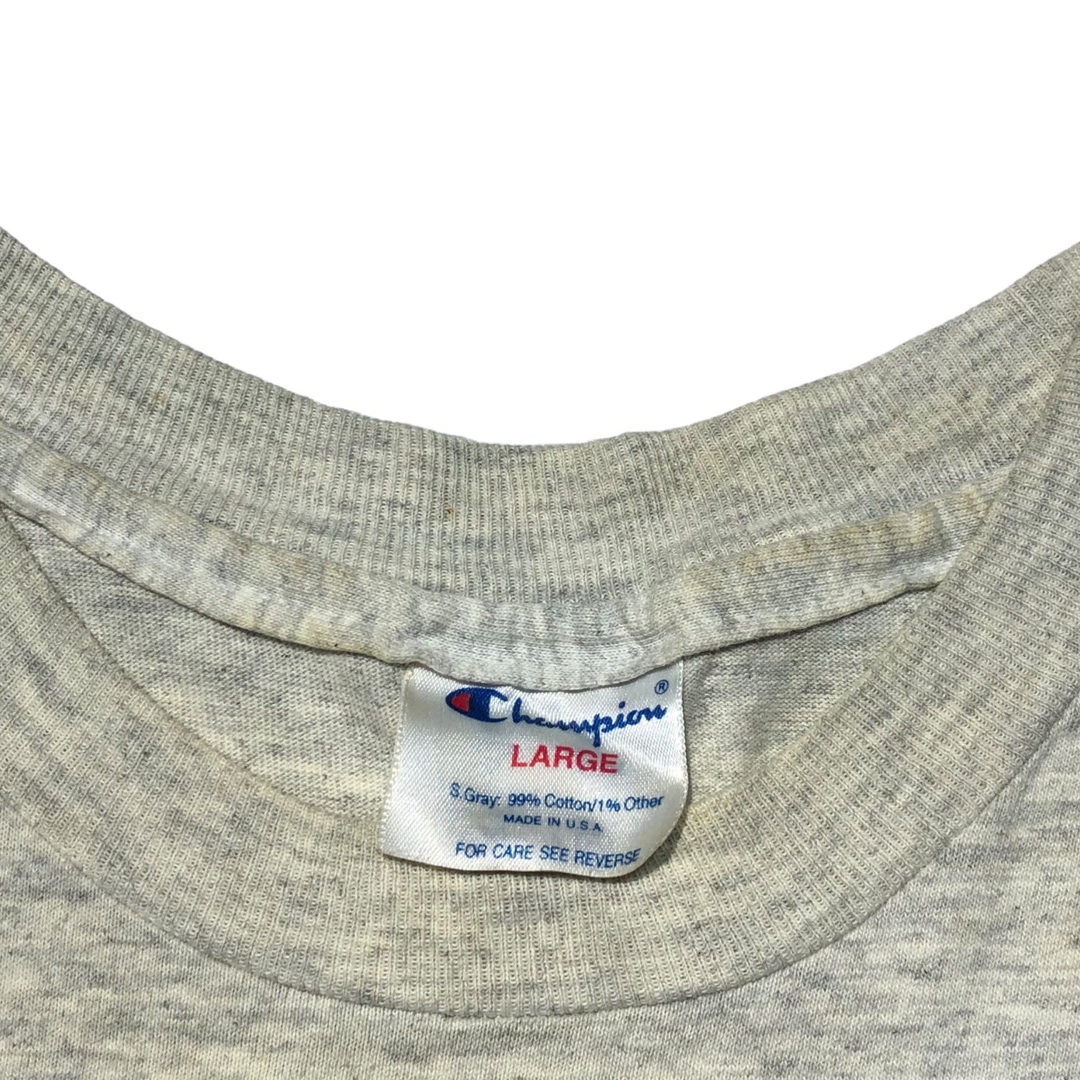 Champion(チャンピオン) 90's "OREGON STATE FOOTBALL" college print t-shirt 三段プリント ヴィンテージ Tシャツ カレッジ オレゴン L ライトグレー 90年代 USA製