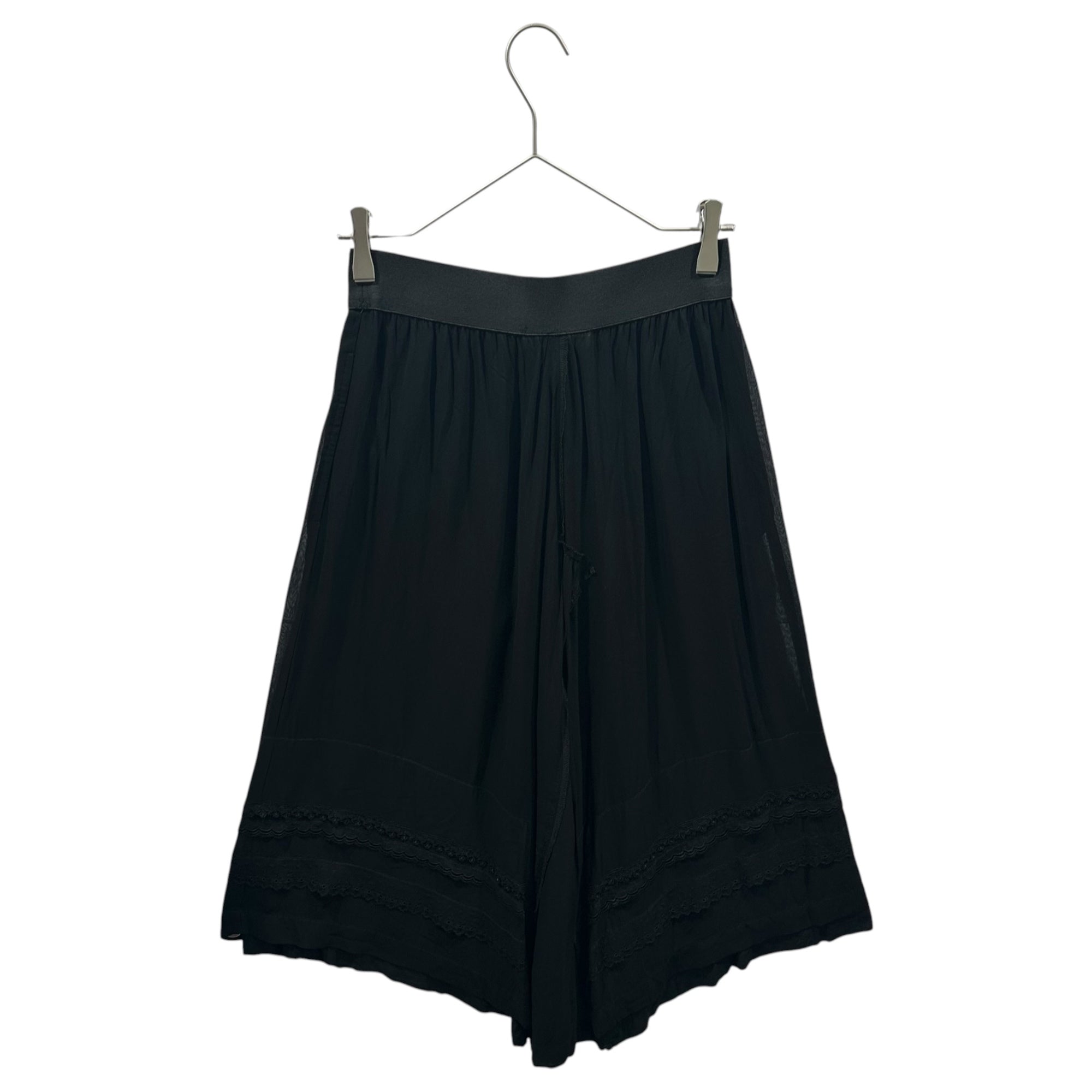 COMME des GARCONS(コムデギャルソン) 2005SS Hem-Decorated Cupro Sheer Skirt 裾 装飾 キュプラ シアー スカート GO-S083 S ブラック 製品染め SAMPLE品