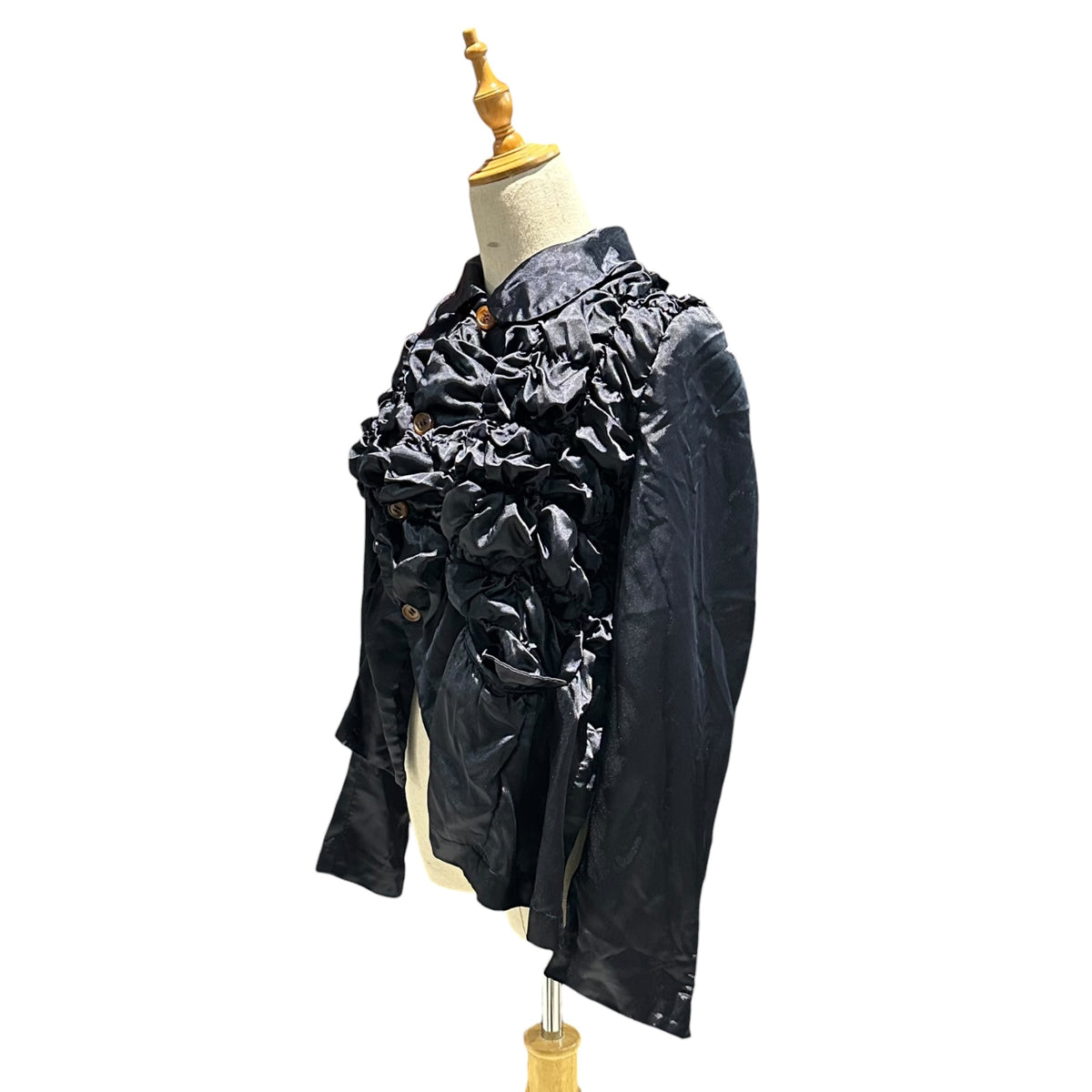 COMME des GARCONS COMME des GARCONS(コムデギャルソンコムデギャルソン) 2026SS Gathered round collar jacket ギャザー 丸襟 ジャケット RQ-J030 S ネイビー AD2025