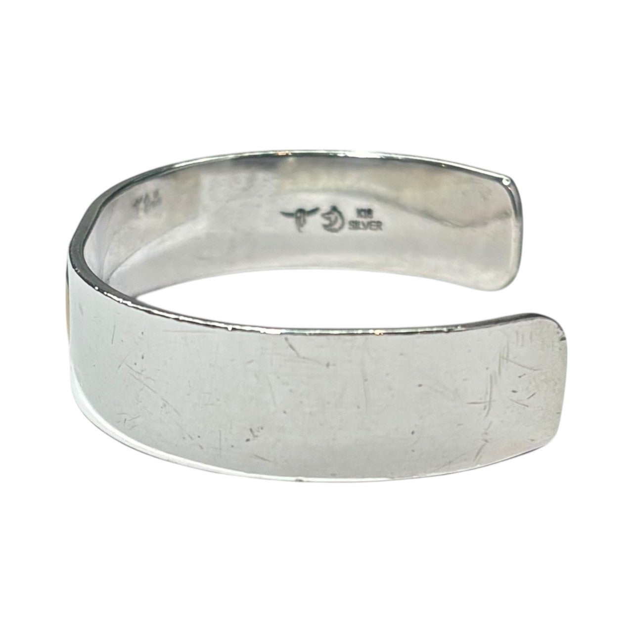 TADY&KING(タディアンドキング) Flat-Bottomed Bangle K18 Longhorn S 平打ち バングル K18 ロングホーン S S シルバー×ゴールド