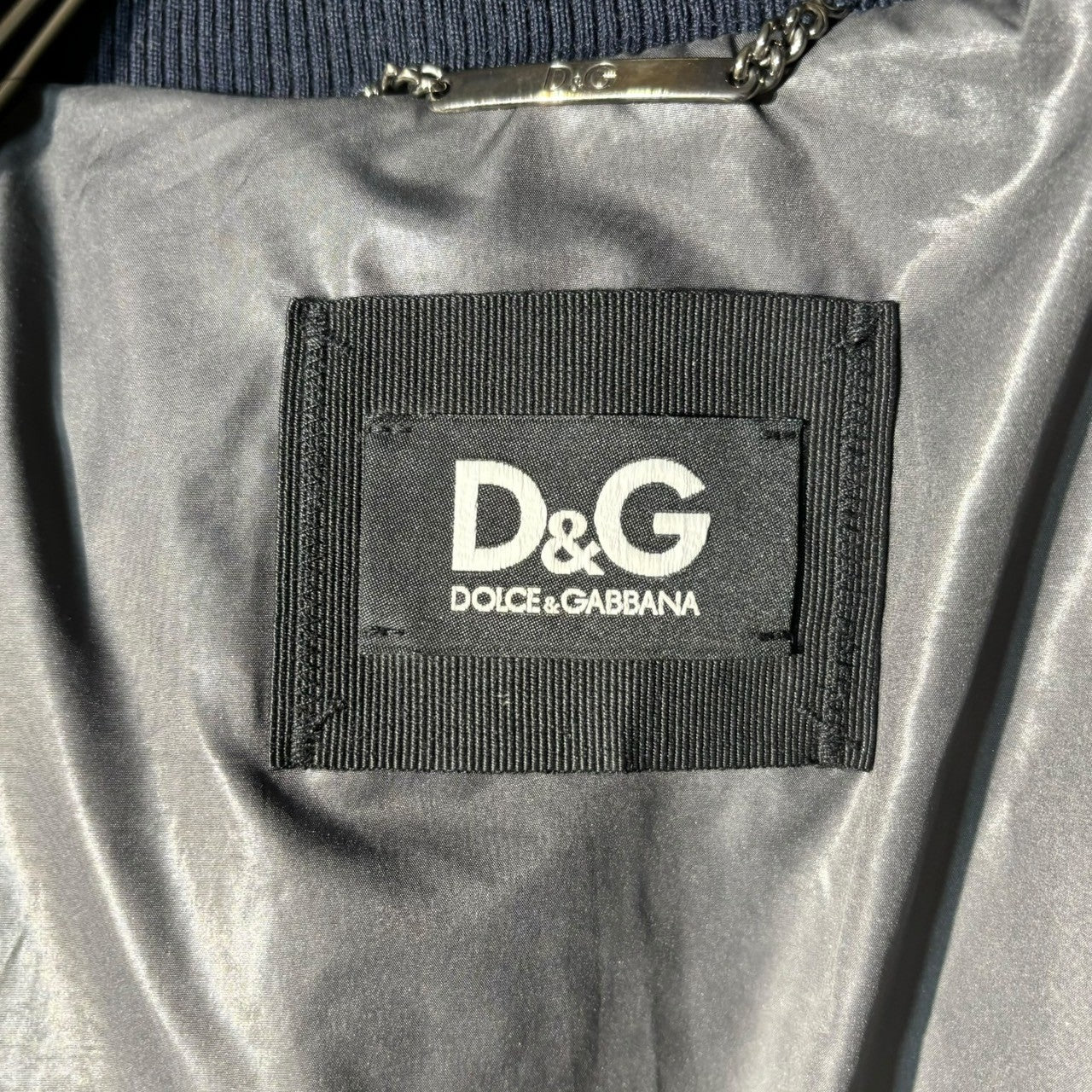D&G(ディー&ジードルガバドルチェ&ガッバーナ) Lambskin switching padding hooded jacket ラムスキン 切替 中綿 フーデッド ジャケット レザー RB0563/SE320 44 ネイビー