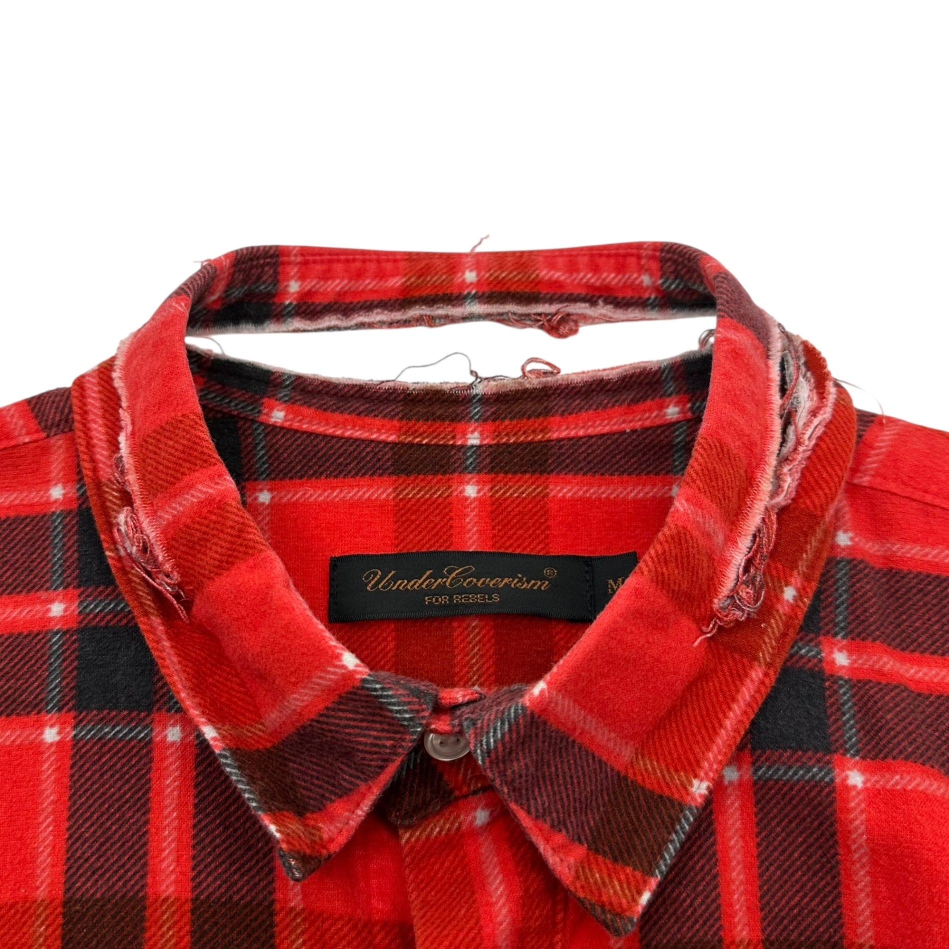 UNDERCOVERISM(アンダーカバイズム) 03SS SCAB Crushed L/S flannel shirt クラッシュ加工 長袖 ネルシャツ U218 M レッド