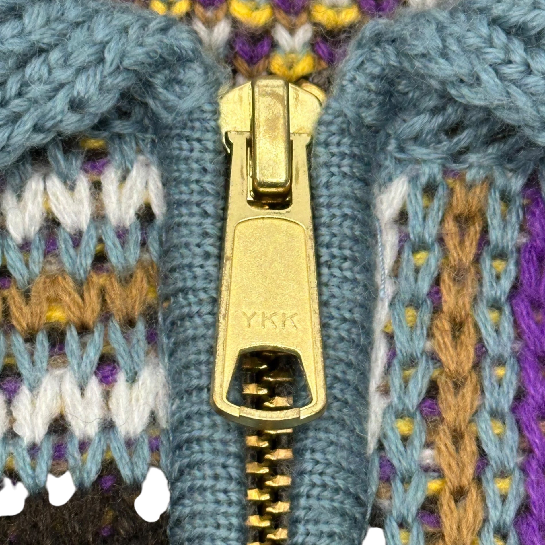 kolor(カラー) 23AW Jacquard Pattern Zip Polo Knit ジャガード柄 ジップ ポロ ニット 23WCM-N08304 3 ライトブルー