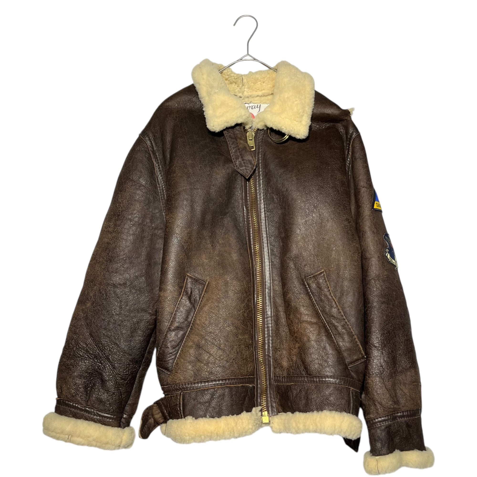 RUNWAY BY TANCO(ランウェイバイタンコ) B3 Shearling flight jacket ムートン フライト ジャケット 38(M) ブラウン ミリタリー ボア USA製