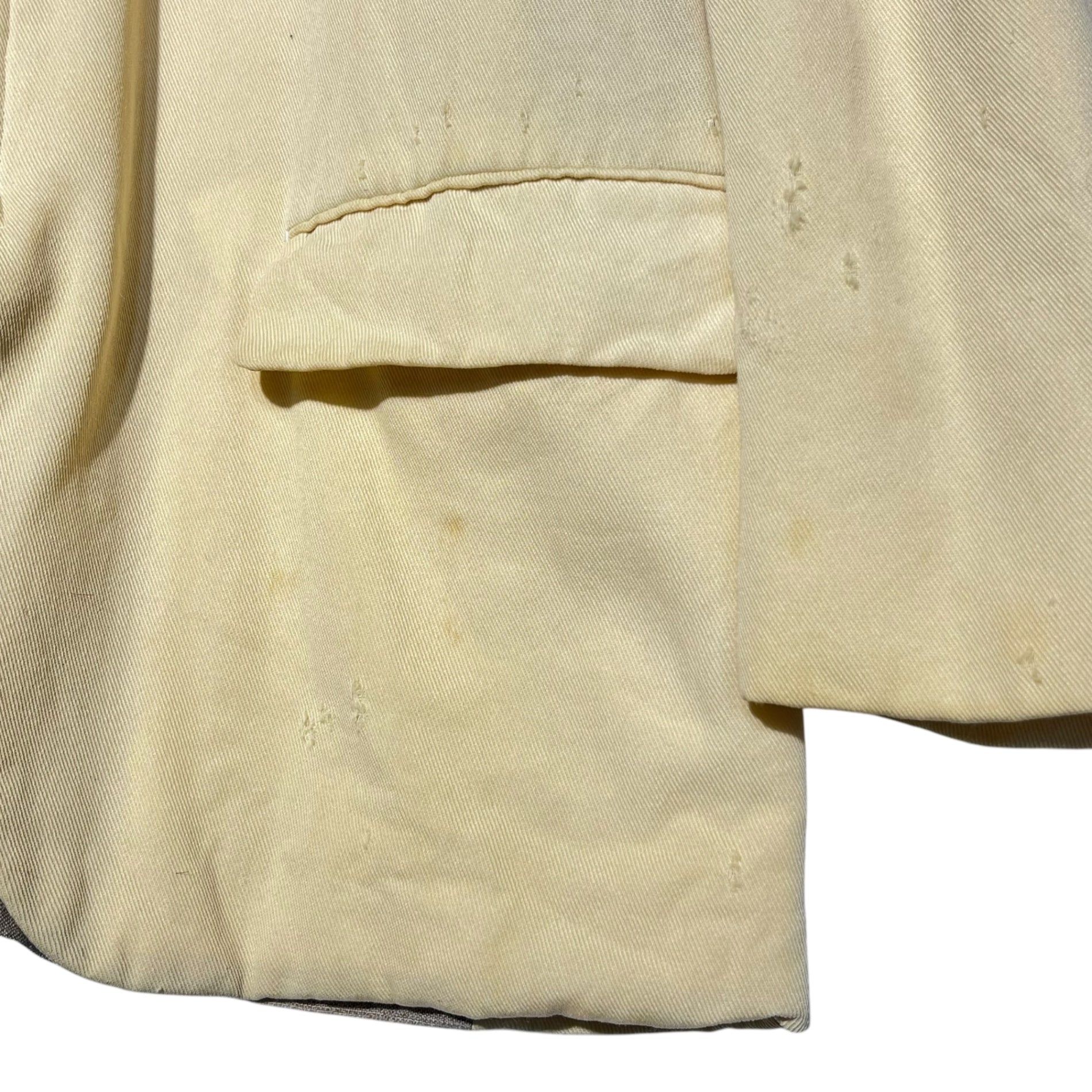 COMME des GARCONS HOMME PLUS(コムデギャルソンオムプリュス) 93SS Back switching zip up jacket 背中切替 ジップアップ ジャケット PJ-11047S S アイボリー×ベージュ AD1992