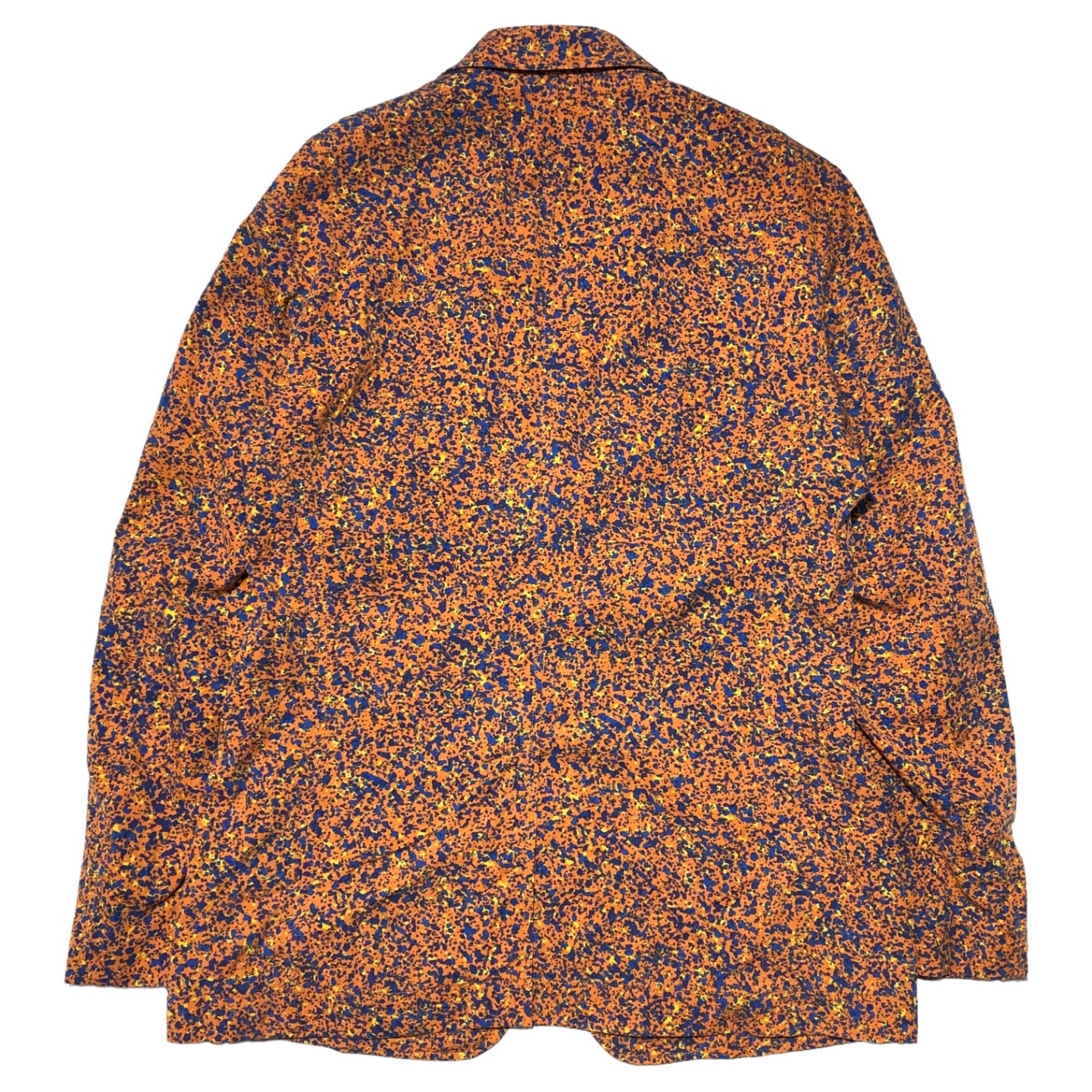 ISSEY MIYAKE MEN(イッセイミヤケメン) 16AW Marble print jacket setup マーブルプリントジャケットセットアップ ME63FD200 ME63FF201 TOP:4(XL) BOTTOM:3(L) オレンジ×ブルー コレクションランウェイ着用品 稀少品