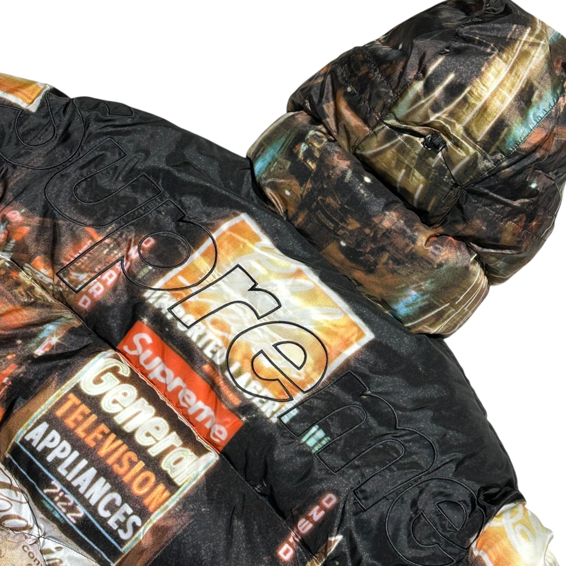 SUPREME × THE NORTH FACE(シュプリーム × ノースフェイス) 800-Fill Half Zip Hooded Pullover Times Square 800フィルパワー フーデッド プルオーバー ダウン ジャケット タイムズ スクエア ND522051 XL マルチカラー