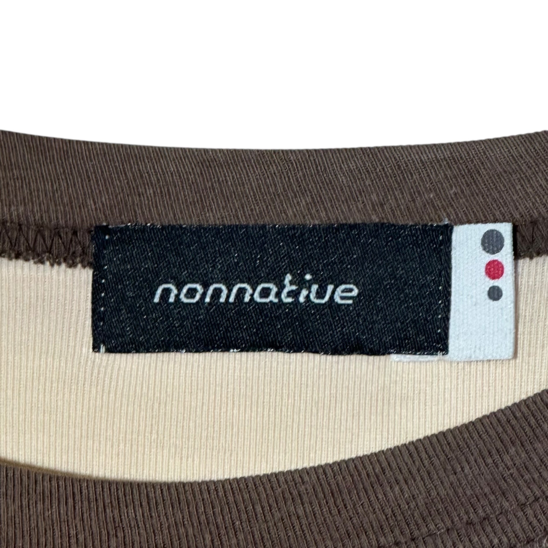 nonnative(ノンネイティブ) 00's old logo Printed Raglan S/S T-shirt オールド ロゴ プリント ラグラン 半袖 Tシャツ 表記無(M程度) ベージュ×ブラウン
