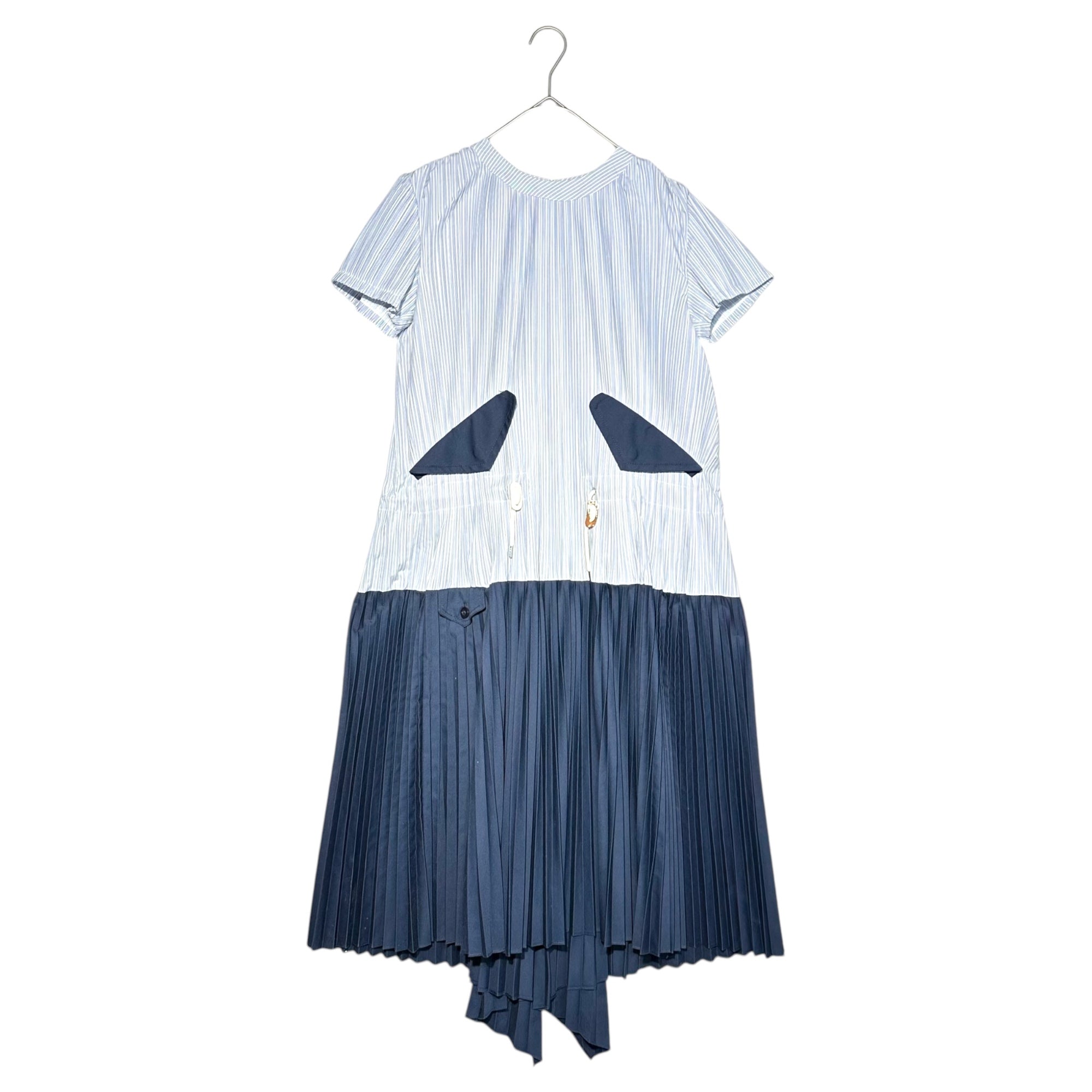 sacai(サカイ) 17SSドッキングプリーツワンピース 17-03194 1(Sサイズ程度) ブルー