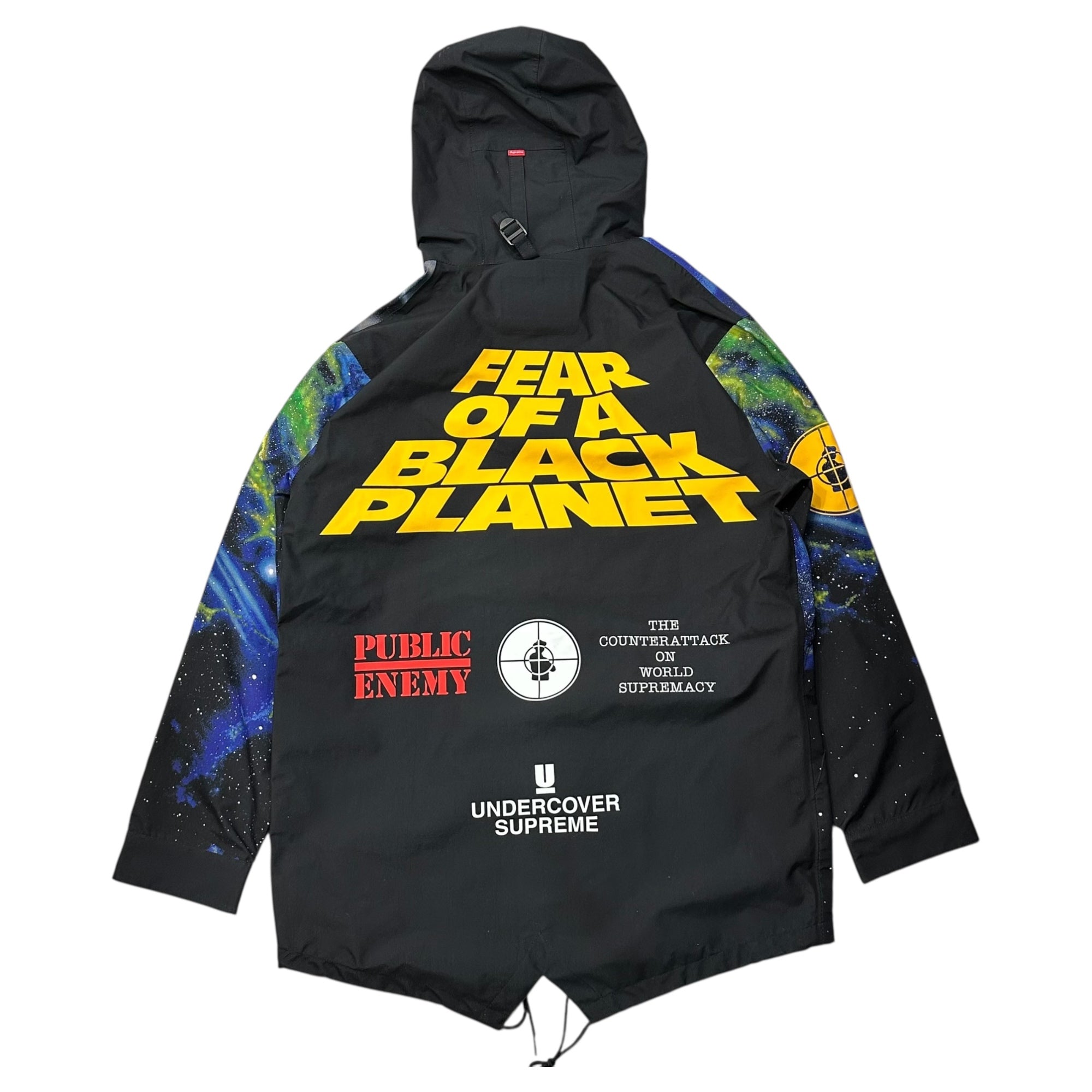 SUPREME × UNDERCOVER(シュプリーム × アンダーカバー) 18SS Public Enemy Taped Seam Parka パブリックエネミー テープ シーム パーカー マウンテンパーカー S ブラック×ブルー