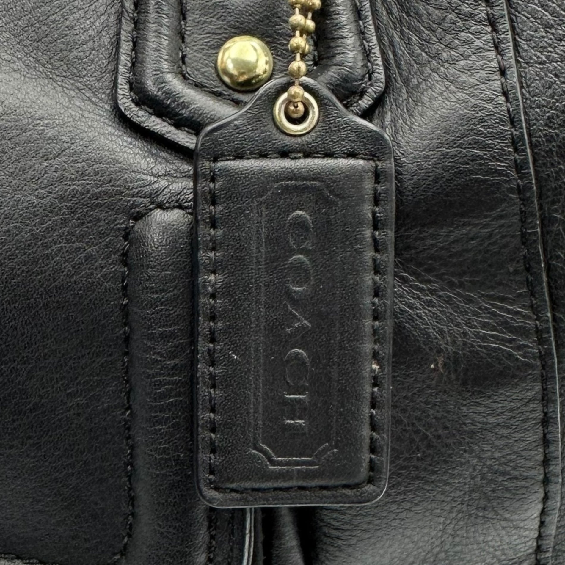 COACH(コーチ) Campbell Satchel Leather 2WAY Shoulder Bag キャンベル サッチェル レザー 2WAY ショルダー バッグ F24690 ブラック ハンド