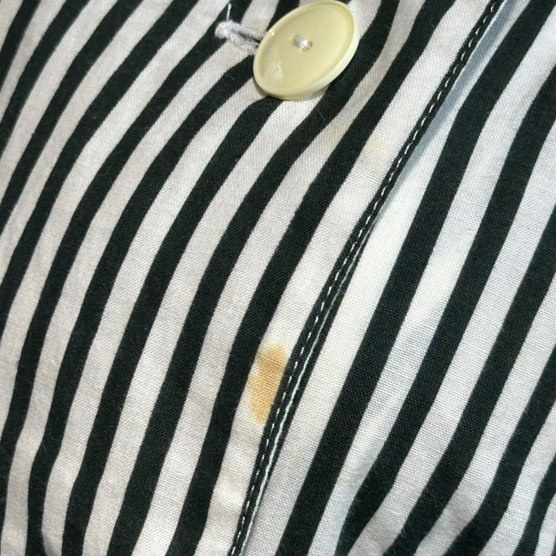 COMME des GARCONS(コムデギャルソン) 70~80's Cotton Collarless Striped Dress 70~80年代 コットン ノーカラー ストライプ ワンピース FREE ホワイト×ネイビー 川久保玲 本人期 アーカイブ