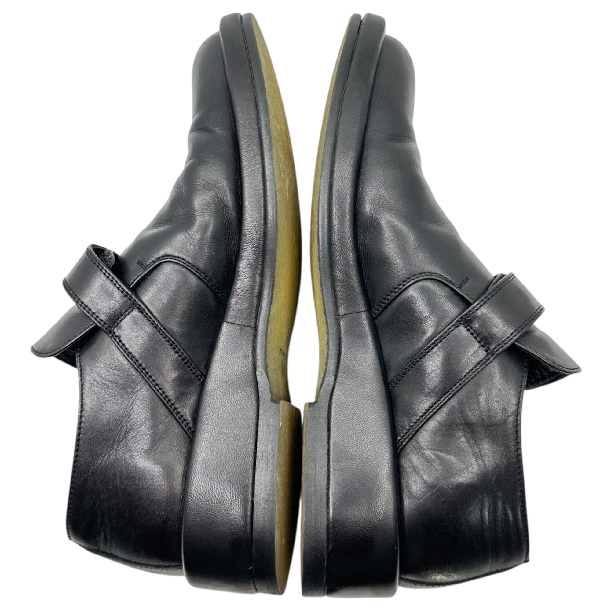 SAYA(サヤ) Velcro Leather Square Toe Shoes ベルクロ レザー スクエアトゥ シューズ 5427 24.5cm ブラック 革靴 ローファー