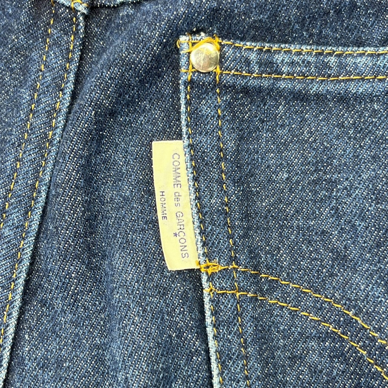 COMME des GARCONS HOMME(コムデギャルソンオム) 90's back check pocket straight denim pants バック チェック ポケット ストレート デニム パンツ HP-05015 M インディゴ 90年代 ヴィンテージ