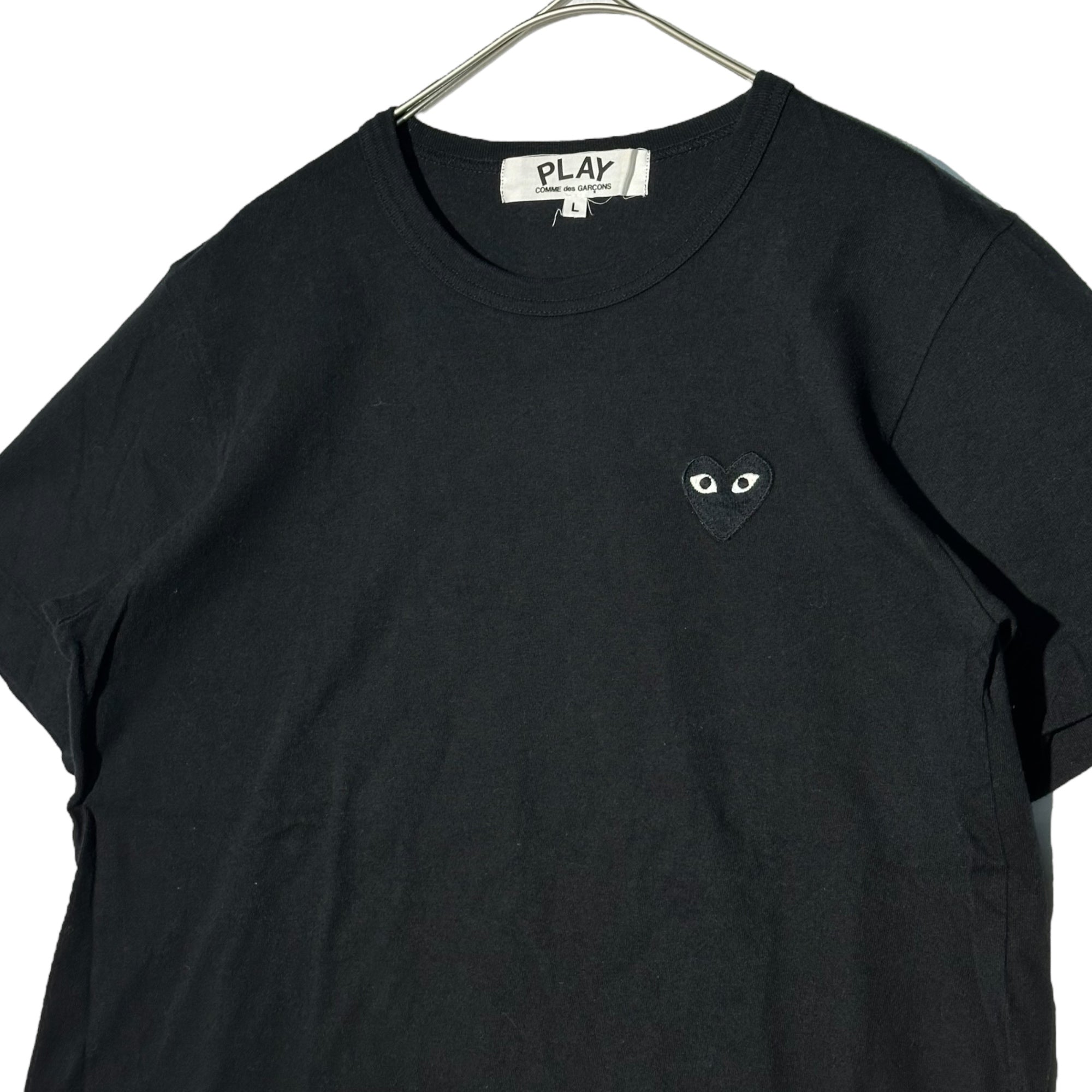 PLAY COMME des GARCONS(プレイコムデギャルソン) Heart Logo Patch Short-Sleeve T-Shirt ハートロゴ ワッペン 半袖 Tシャツ AZ-T063 L ブラック AD2007
