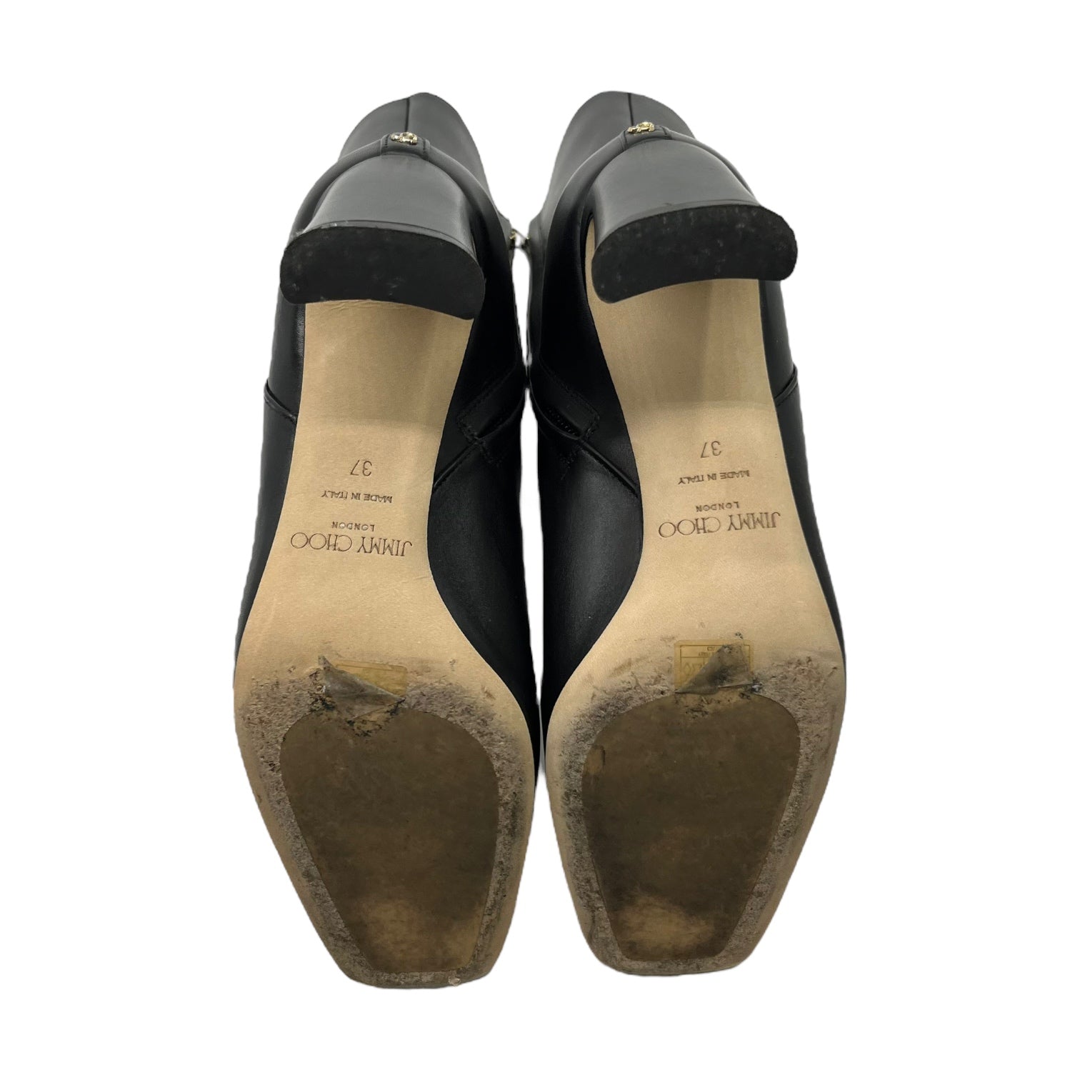 JIMMY CHOO(ジミーチュウ) KINSEY AB 75 / 37 レザー ヒール ブール CFL 231 37(23.5~24cm程度) ブラック