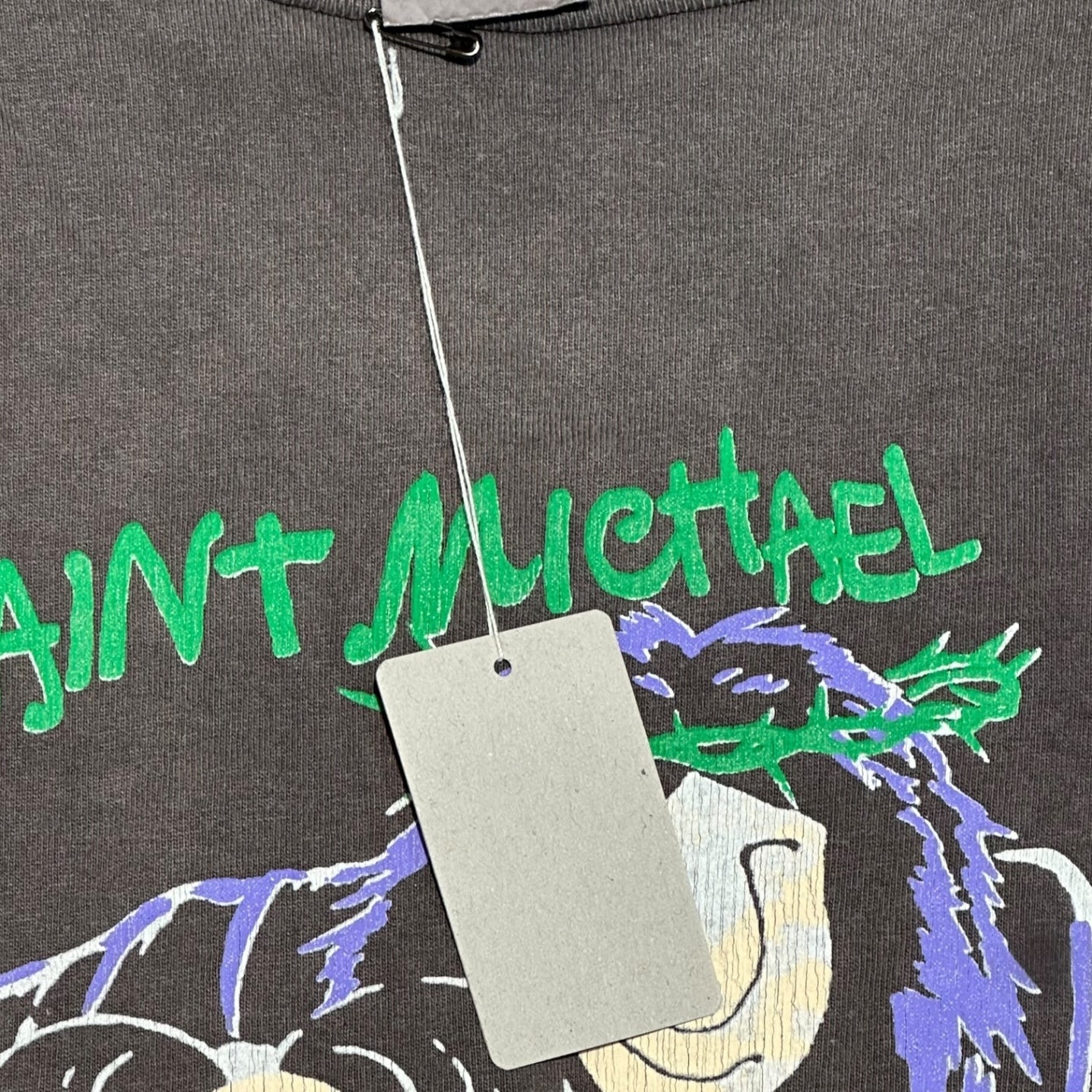 SAINT MICHAEL(セントマイケル) LS TEE SHEEP GORILLA 長袖 Tシャツ 羊 ゴリラ プリント ロンT SM-A21-0000-016 L ブラック