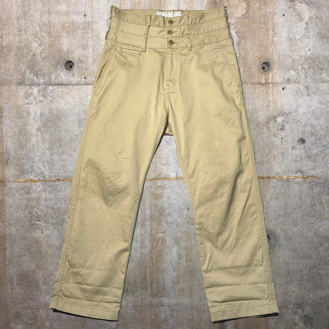 GANRYU(ガンリュウ) 13SSトリプルウエストサルエルチノトラウザー EJ-P009 S ベージュ AD2012 ガンリュウ初期アイテム コムデギャルソン