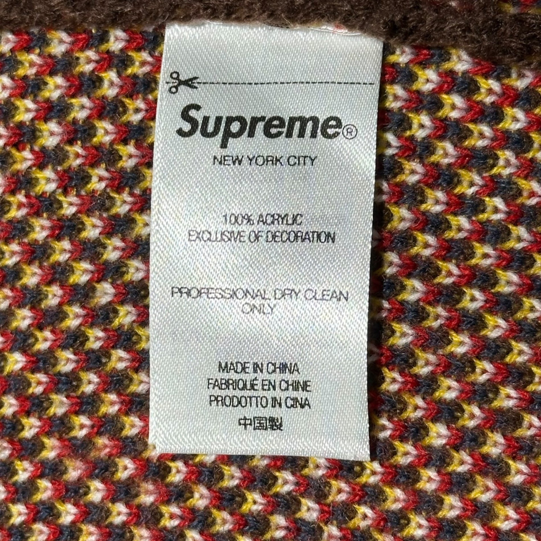 SUPREME(シュプリーム) 22AW×Dickies Sweater フロントロゴ デザイン アクリル ニット セーター S ブラウン