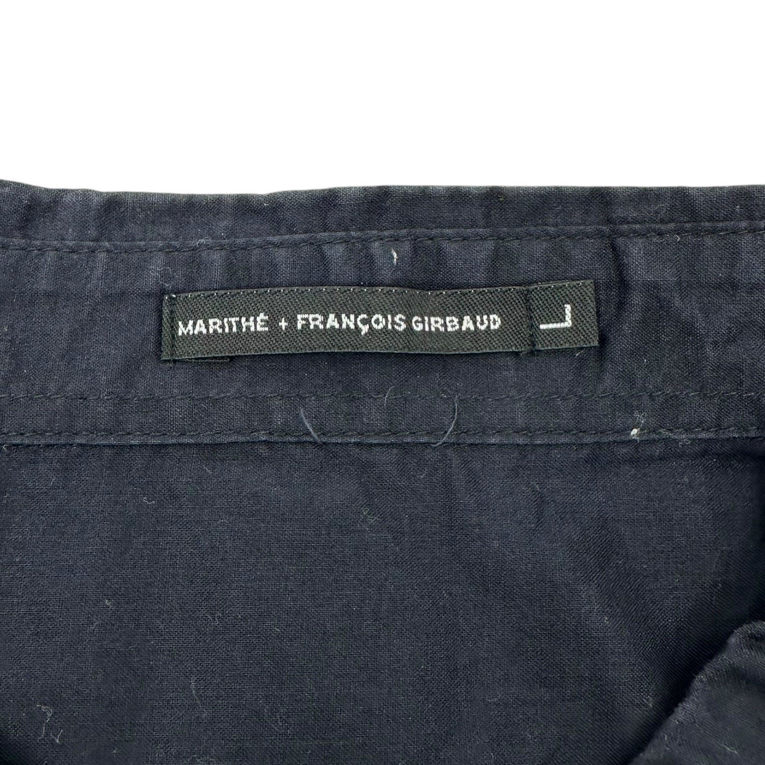 MARITHE FRANCOIS GIRBAUD(マリテフランソワジルボー) 00's Graphic Print L/S Shirt グラフィック プリント 比翼 長袖 シャツ M5-5224 L ネイビー Y2K