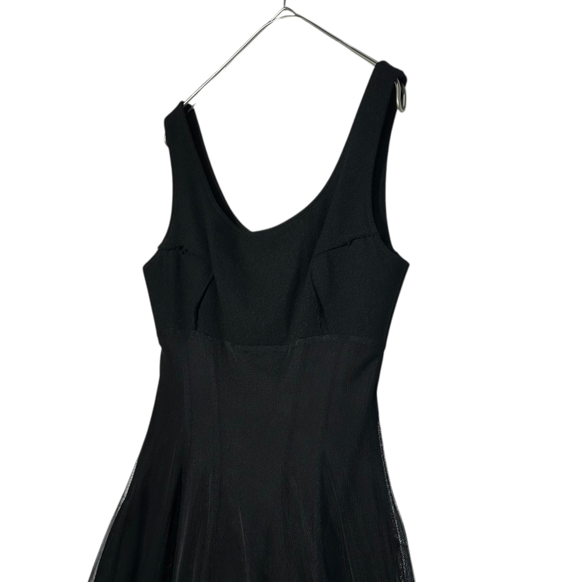 MICHIKO by Y's(ミチコ バイ ワイズ) Sleeveless Tulle Dress ノースリーブ チュール ドレス ワンピース YF-D32-807 1(S程度) ブラック