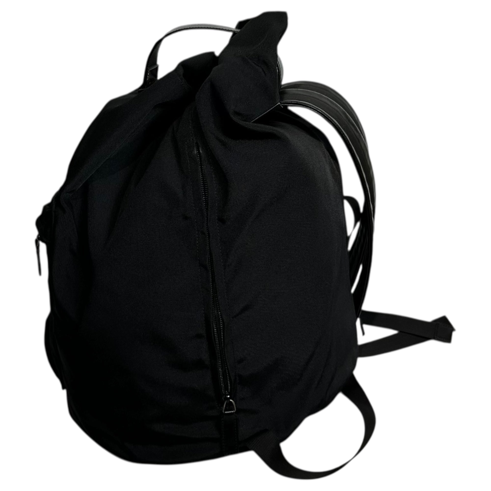 GUCCI(グッチ) Nylon Leather Jackie Drawstring Backpack ナイロン レザー ジャッキー 巾着 リュック 019・0585 ブラック OLD リュックサック デイパック
