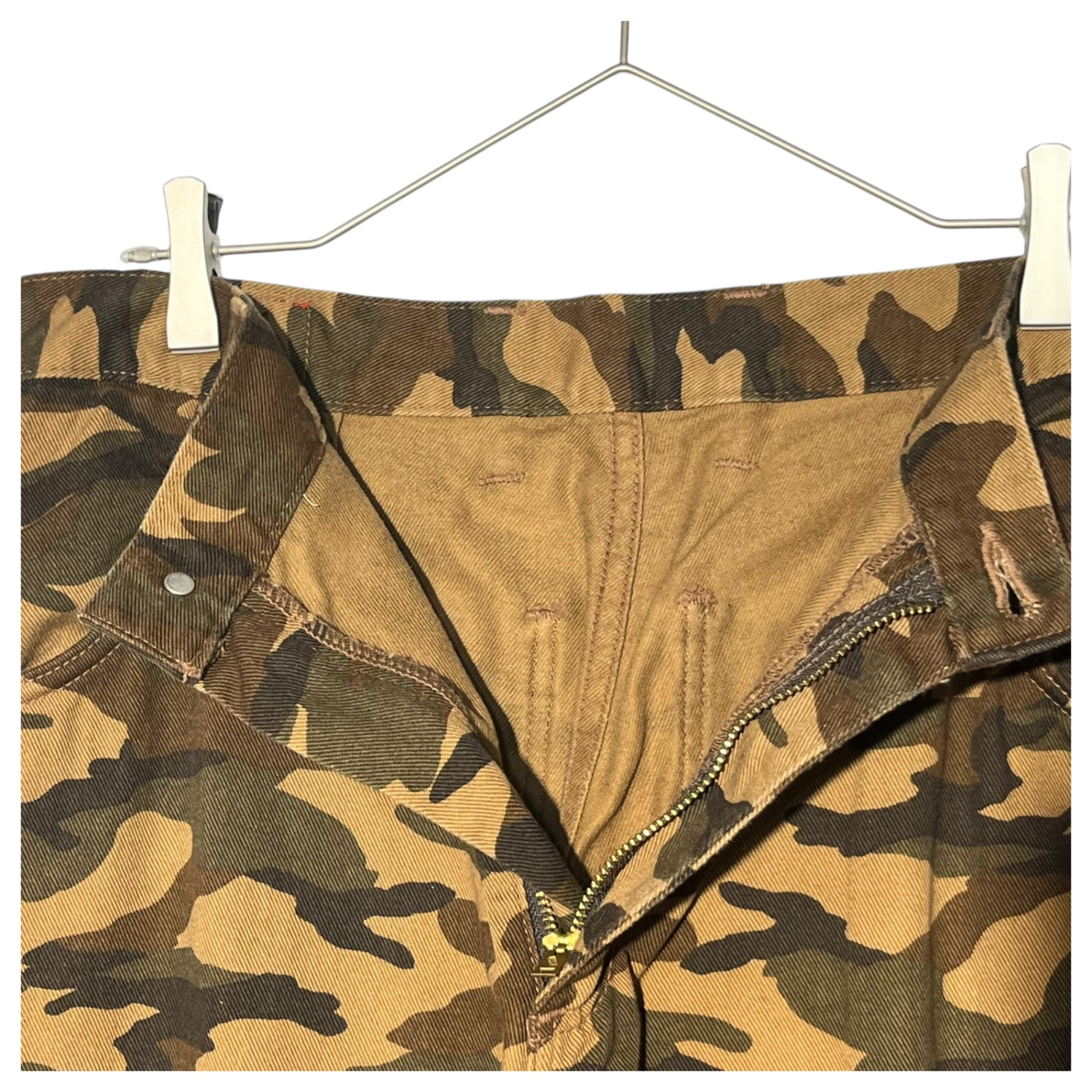 EVISU(エヴィス) Camo cargo pants カモフラ カーゴ パンツ 34×34 オリーブ