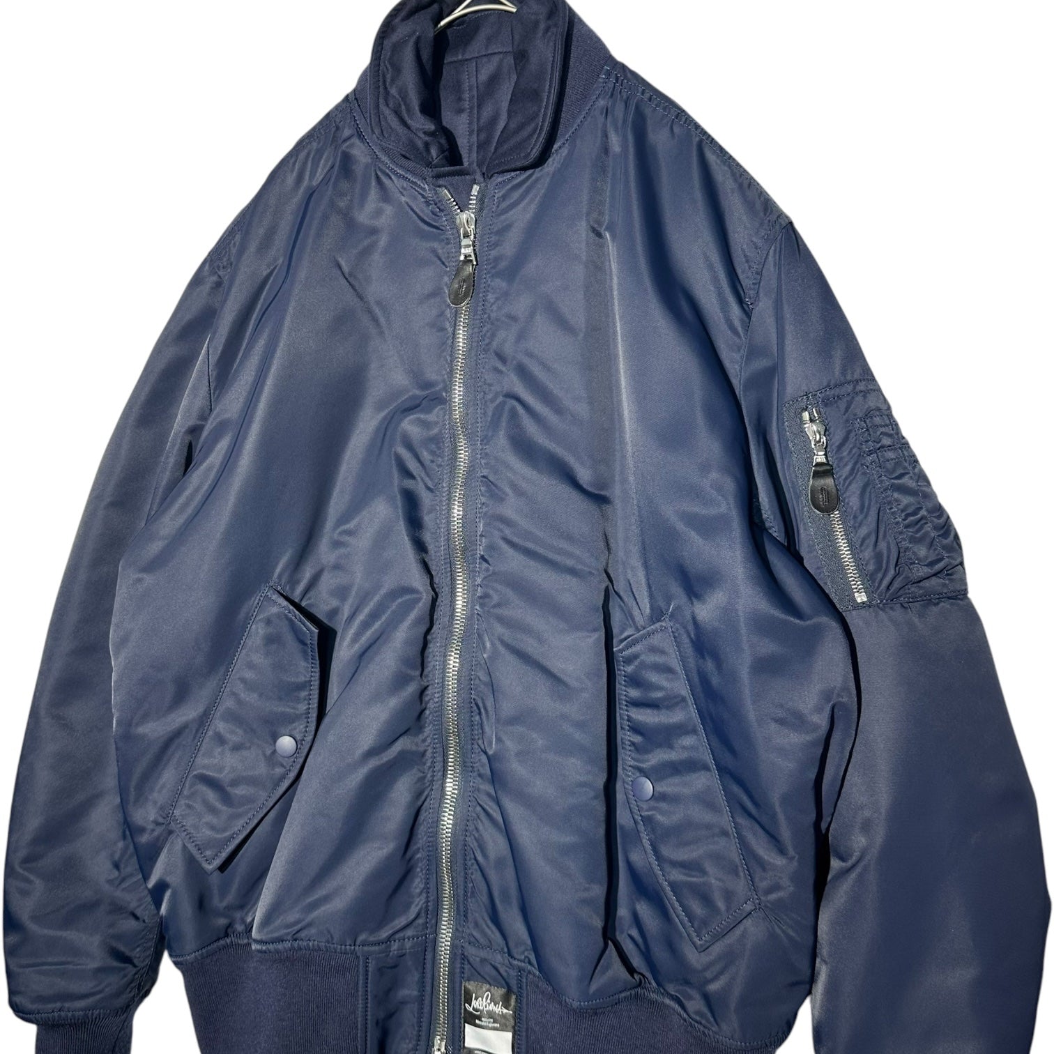 Loro Piana×藤原ヒロシ(ロロピアーナ×フジワラヒロシ) 21AW Reversible MA-1 tailored jacket リバーシブル ボンバー テーラード ジャケット FAM1063 M ネイビー TASMANIAN生地 ブレザー コラボ ブルゾン