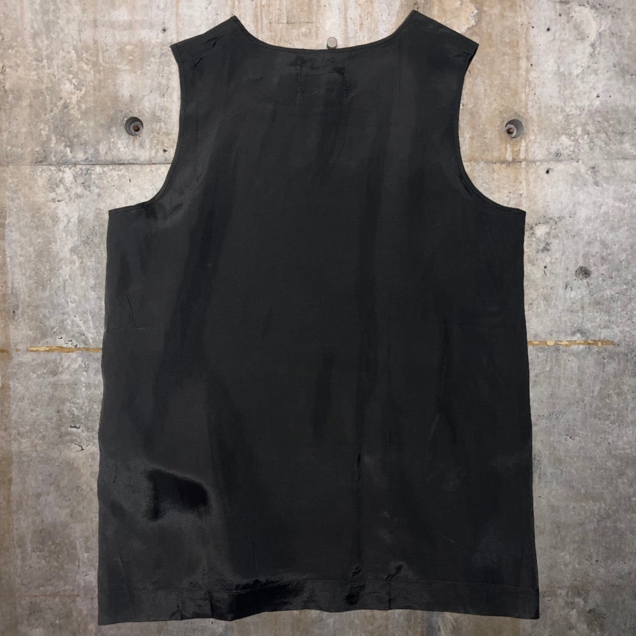 robe de chambre COMME des GARCONS(ローブドシャンブルコムデギャルソン) 80'sサイドボタンレーヨンベスト RB-020040 表記なし(S~M程度) ブラック AD1989