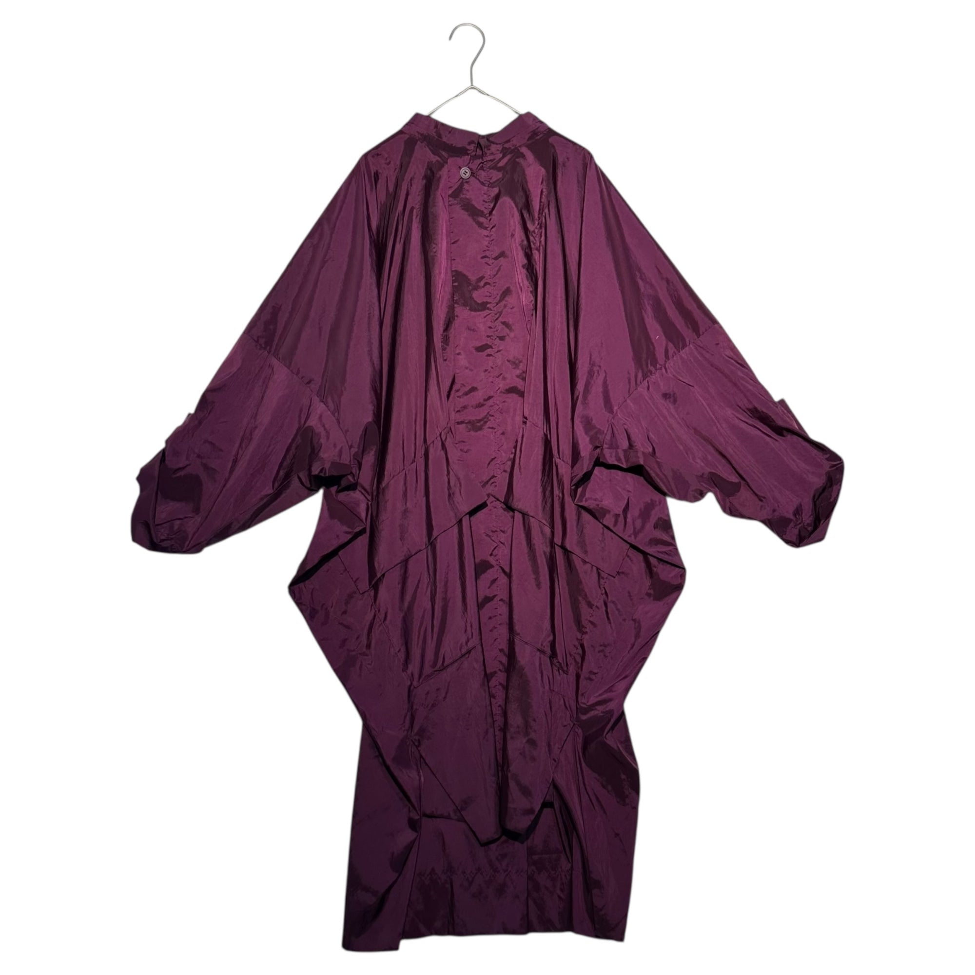 ISSEY MIYAKE(イッセイミヤケ) 18AW Nylon zip-up squid coat ナイロン ジップアップ イカ コート IM83FA002 2(M程度) パープル メンズ合わせ 男性着用可能