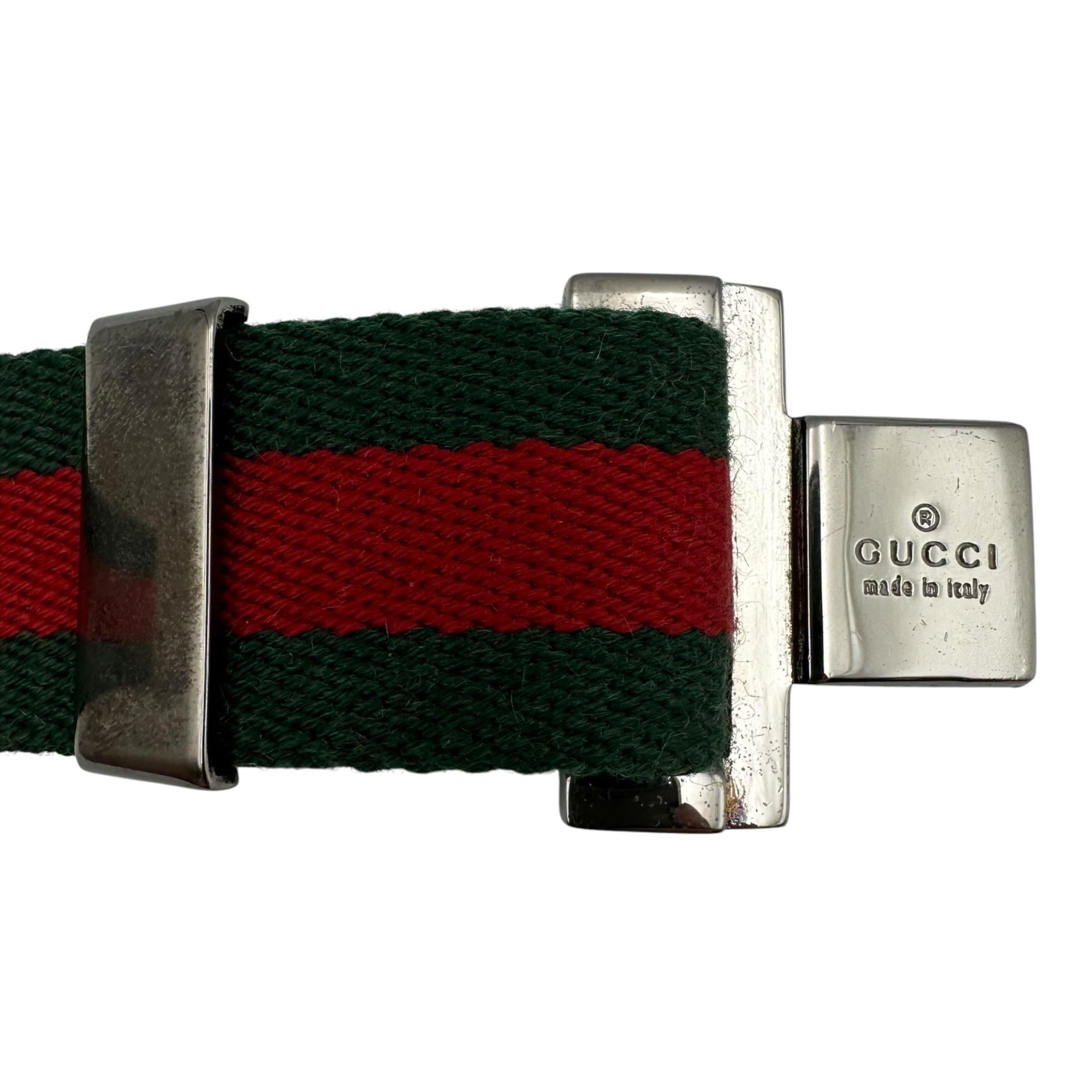 GUCCI(グッチ) 2000's Gucci Web Stripe waist belt シェリーライン ウエスト ベルト グリーン×レッド