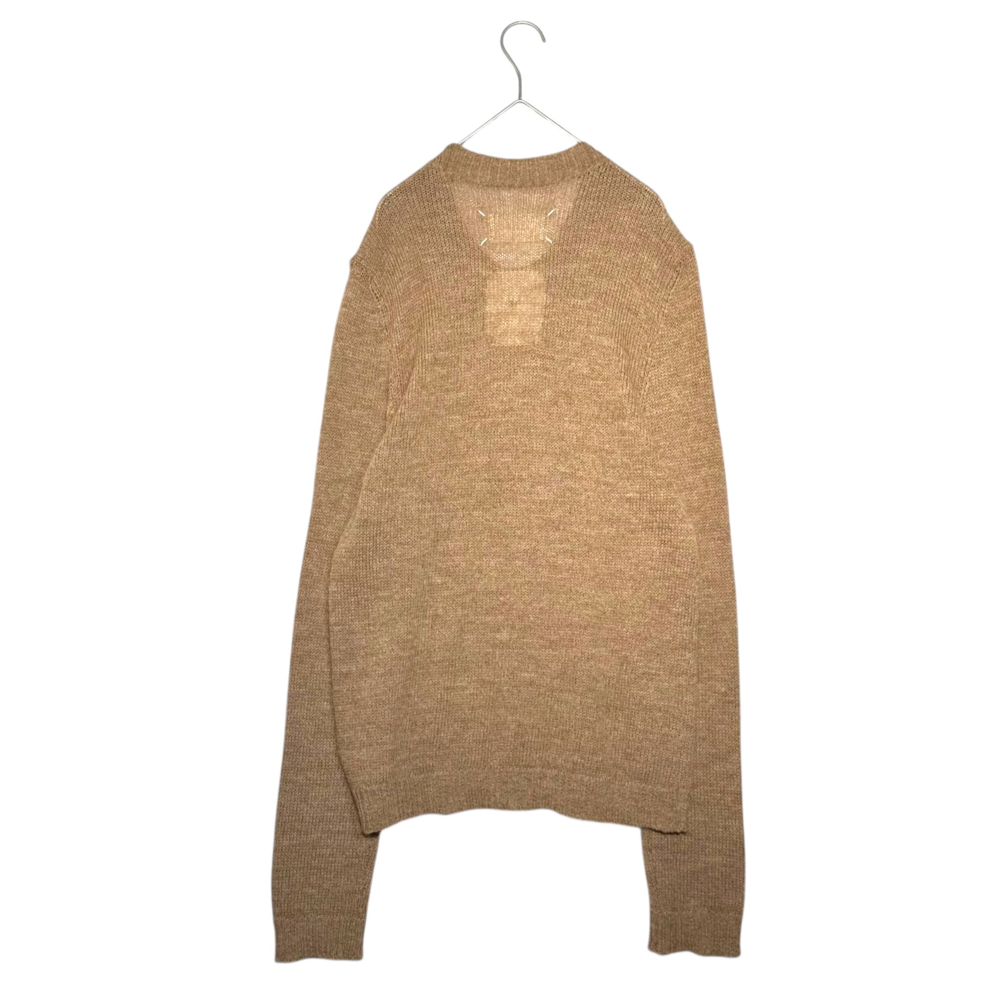 MAISON MARGIELA(メゾンマルジェラ) 16AW ⑭ REPLICA 1872 Fisherman's underwear knit フィッシャーマン アルパカ ウール ニット S50HA0674 S ブラウン クルーネック