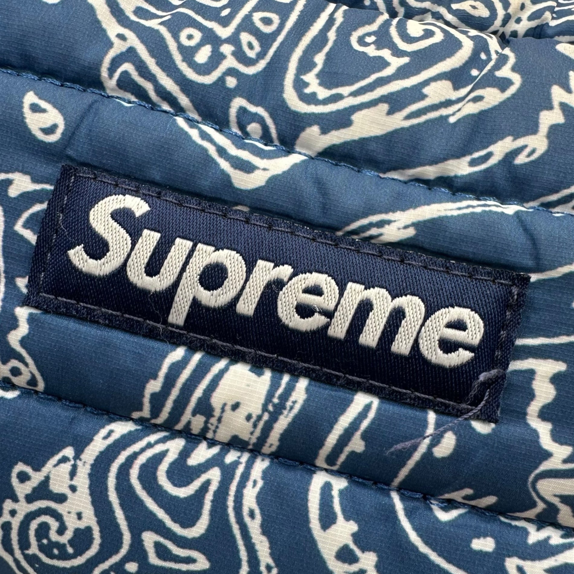 SUPREME(シュプリーム) 2022AW Puffer Side Bag バンダナ 中綿 ショルダー バッグ ネイビー