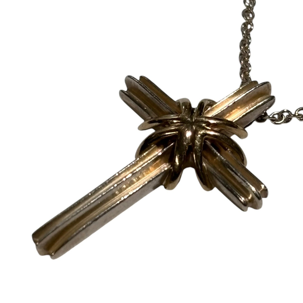 TIFFANY & CO.(ティファニー) 18k gold x 925 silver signature cross necklace 18金 × シルバー925 シグネチャー クロス ネックレス シルバー×ゴールド 750 チェーン ペンダント トップ