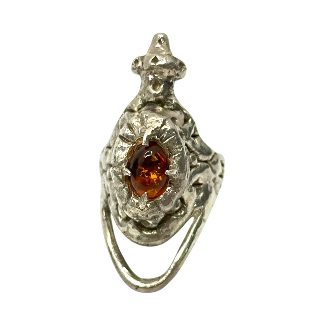 STONE BELLY(ストーンベリー) 925 Silver DRAQULA'S FOSSIL RING ドラキュラ 化石 リング 琥珀 シルバー 8号 シルバー 指輪 ストックホルム発ブランド