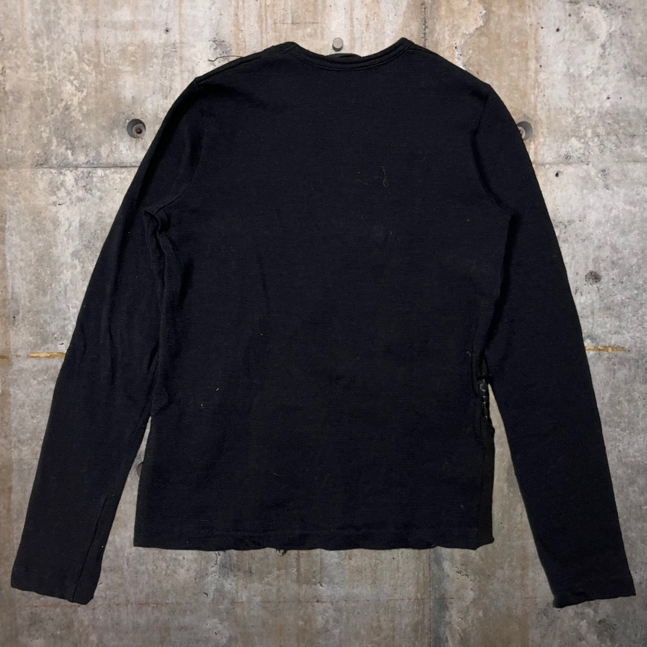 COMME des GARCONS JUNYA WATANABE(コムデギャルソンジュンヤワタナベ) 02AW patchwork wool full cut and sew/パッチワークウール縮絨後染めカットソー JG-T016 FREE ブラック AD2002 最初期